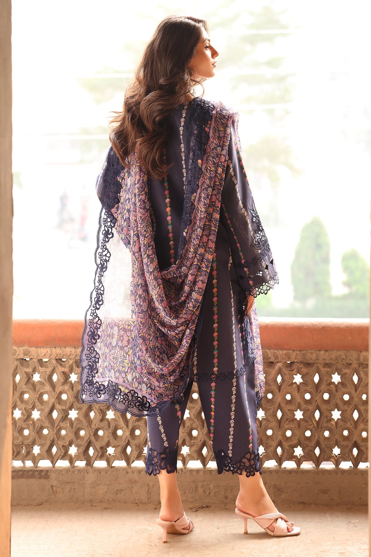 3-PC Embroidered Lawn Shirt and Embroidered Lawn Dupatta and Trouser DSCC4-12