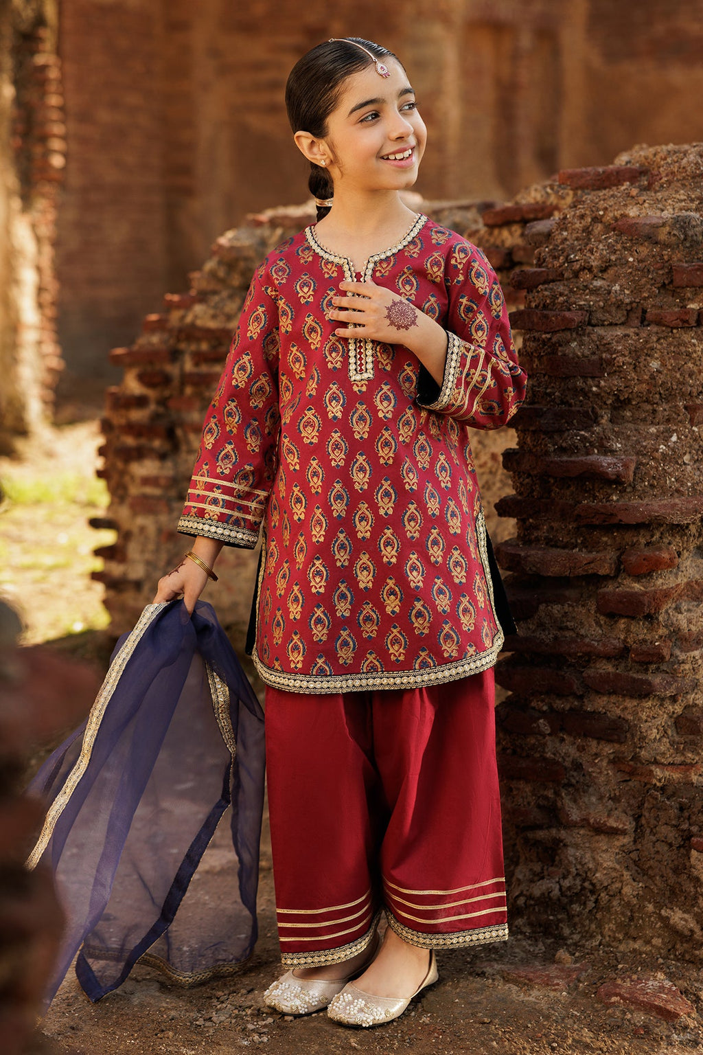 3-PC Kids Embroidered Raw-Silk Suit CKP-5-54