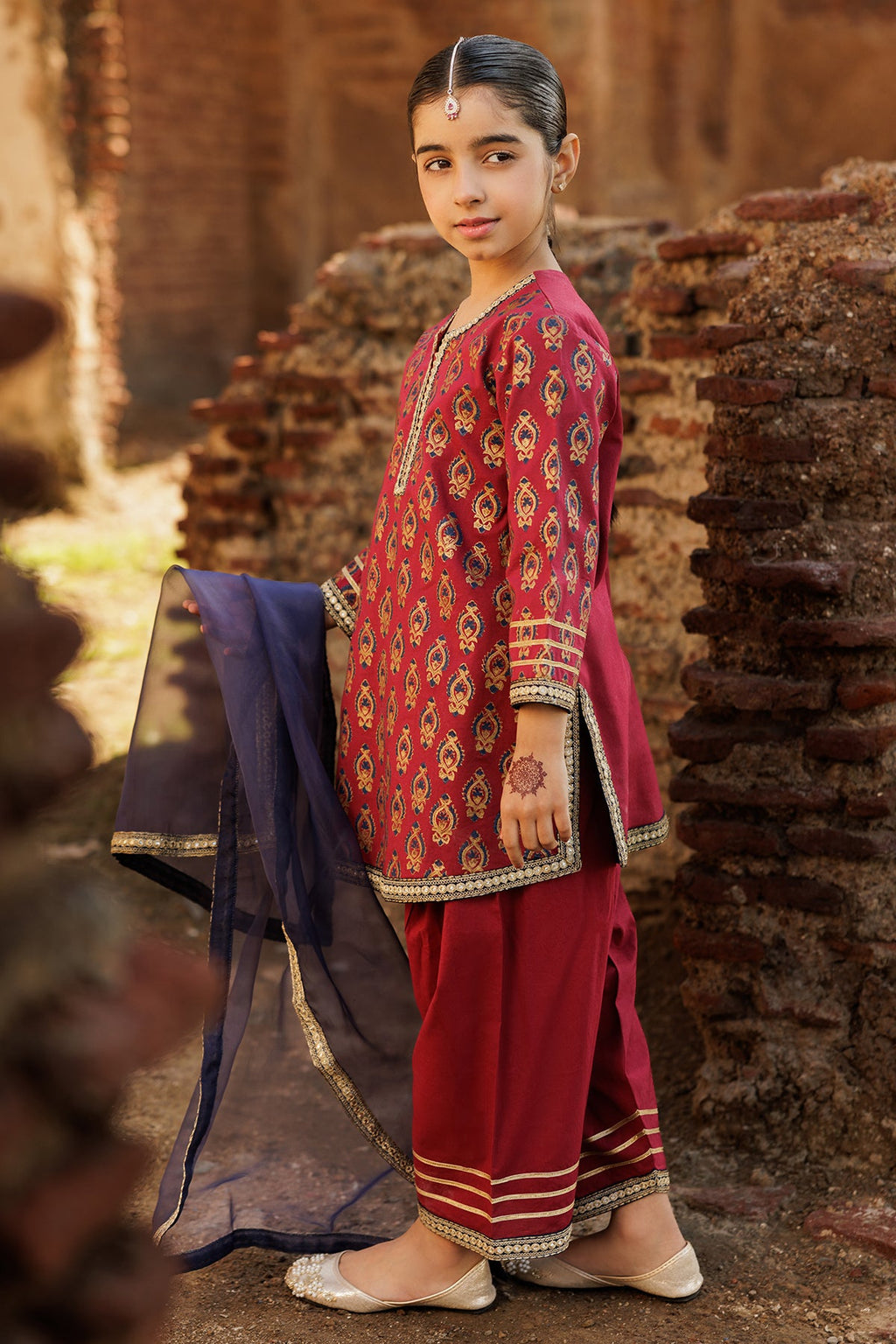 3-PC Kids Embroidered Raw-Silk Suit CKP-5-54