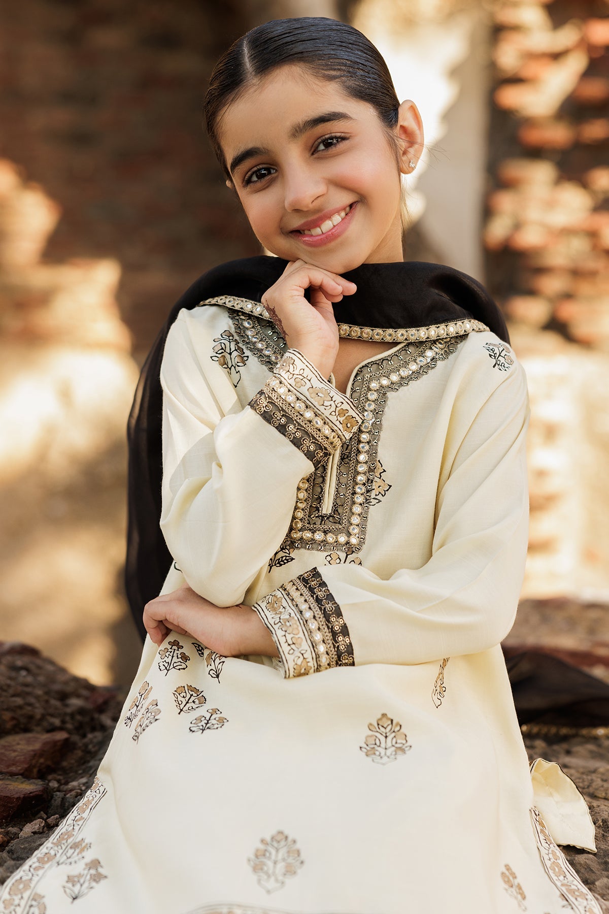 3-PC Kids Embroidered Raw-Silk Suit CKP-5-52