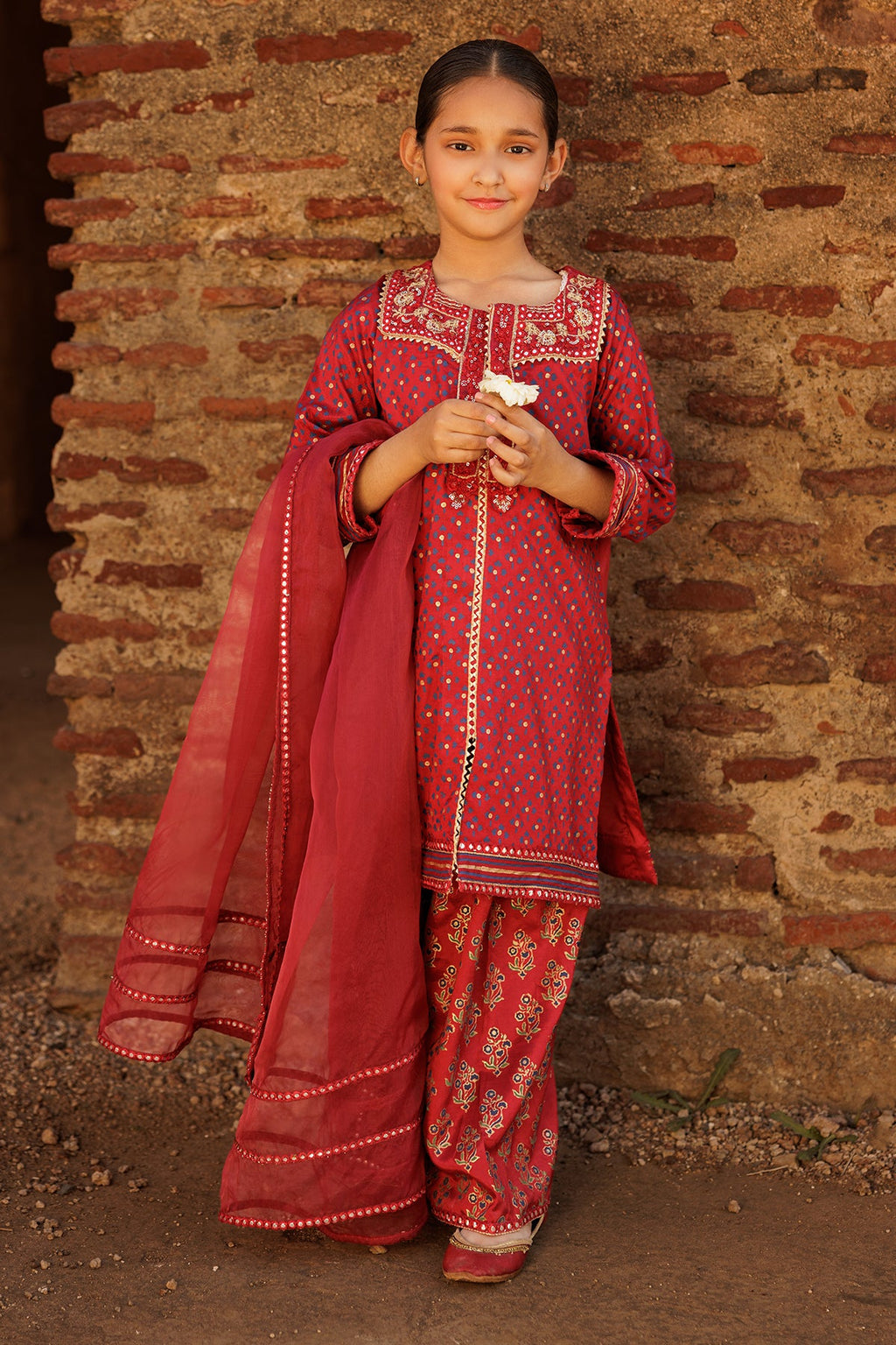 3-PC Kids Embroidered Raw-Silk Suit CKP-5-50