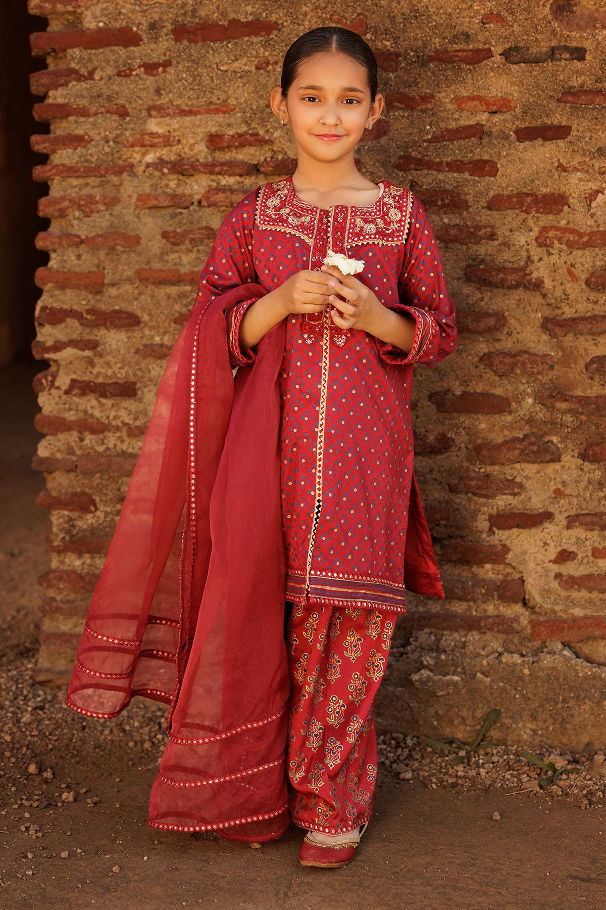 3-PC Kids Embroidered Raw-Silk Suit CKP-5-50