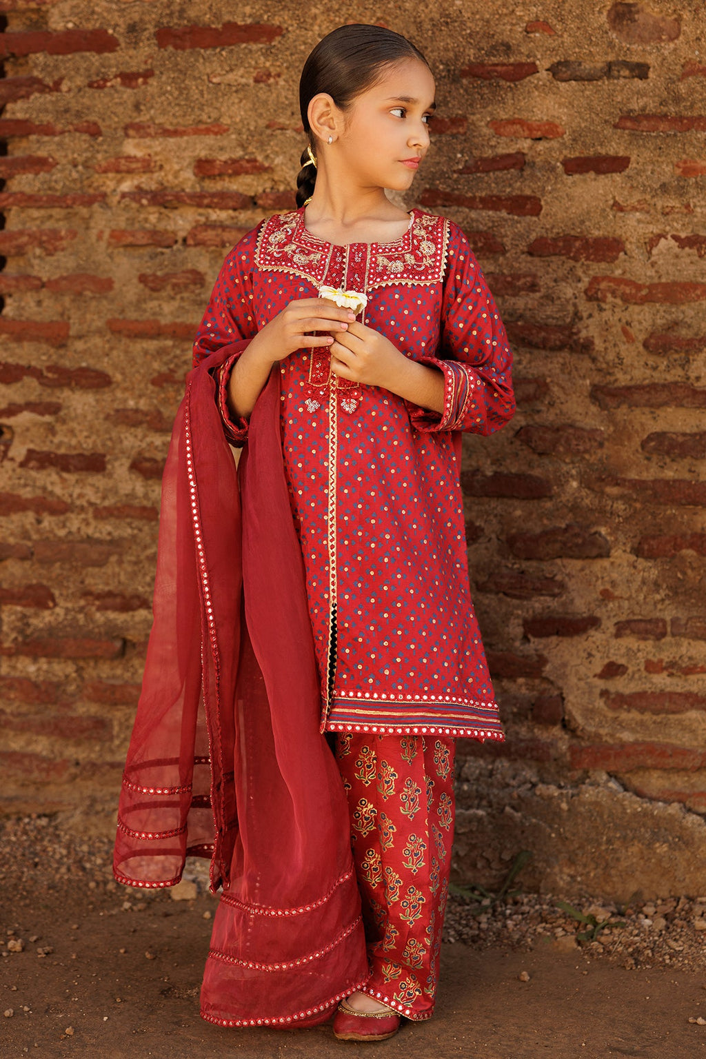 3-PC Kids Embroidered Raw-Silk Suit CKP-5-50