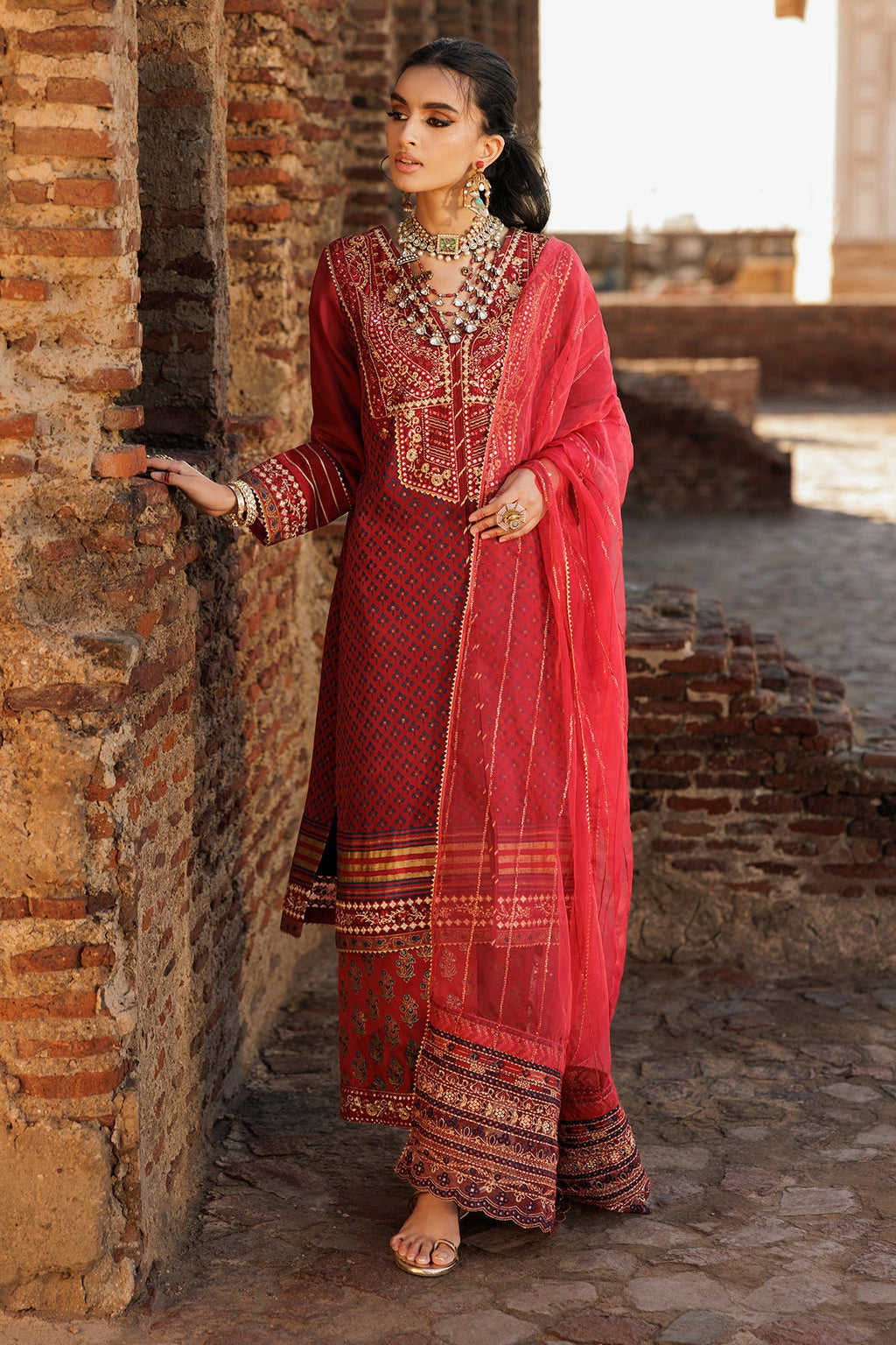 3-PC Embroidered Silk Suit CMA-5-28