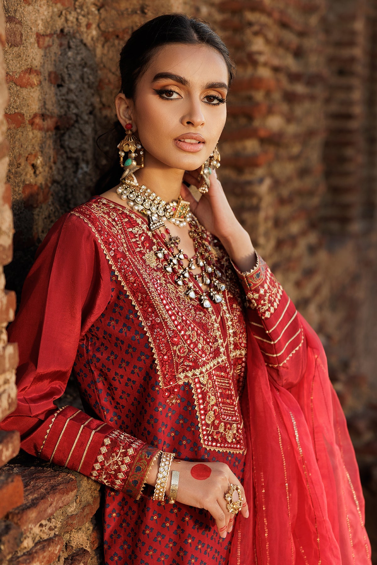 3-PC Embroidered Silk Suit CMA-5-28