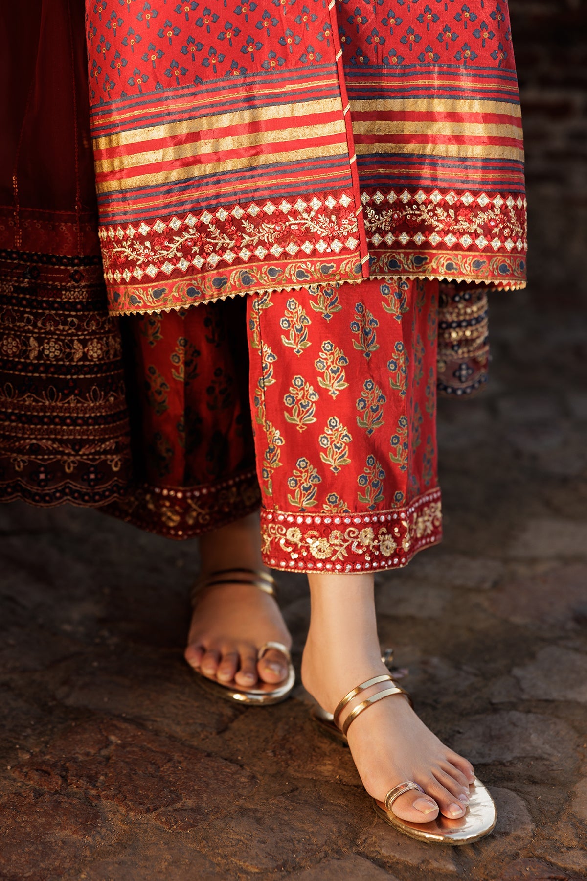 3-PC Embroidered Silk Suit CMA-5-28