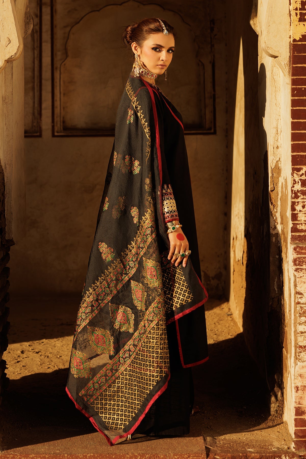 3-PC Embroidered Raw-Silk Suit CMA-5-26