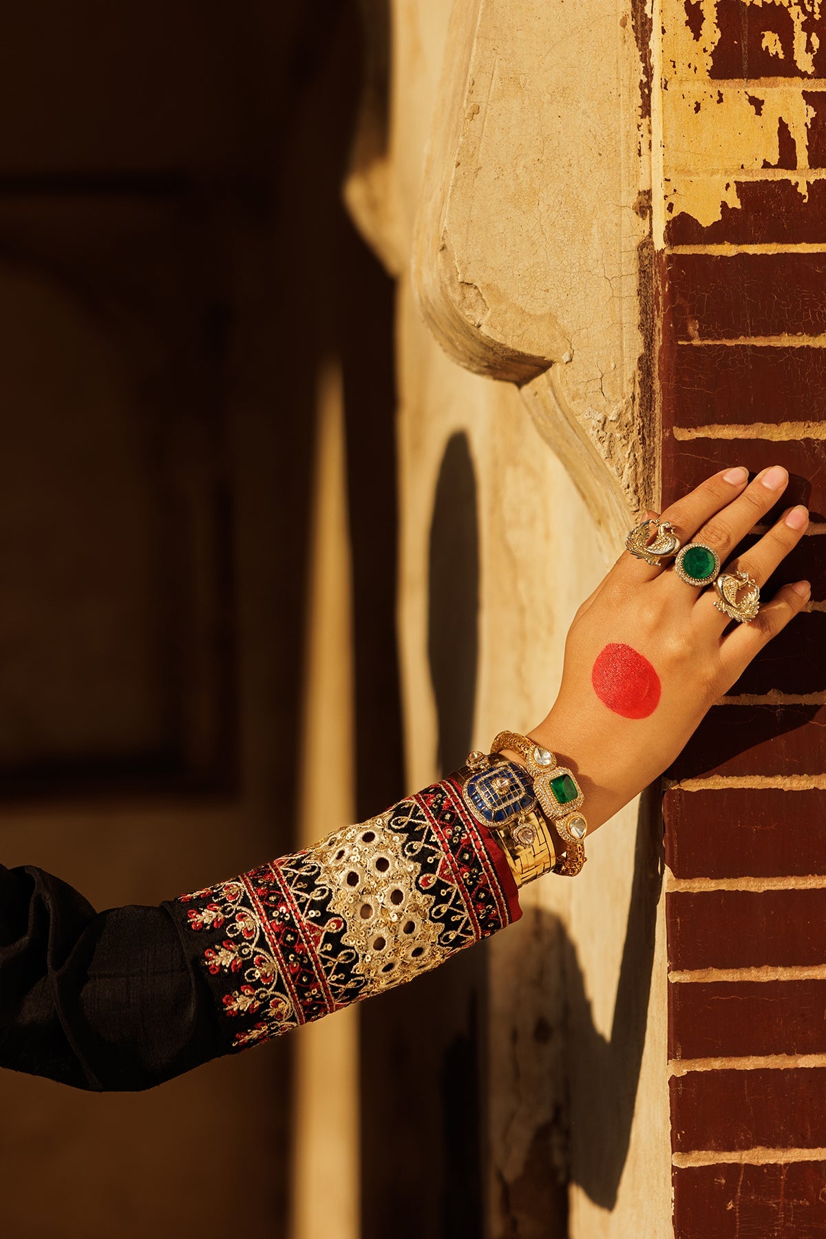 3-PC Embroidered Raw-Silk Suit CMA-5-26