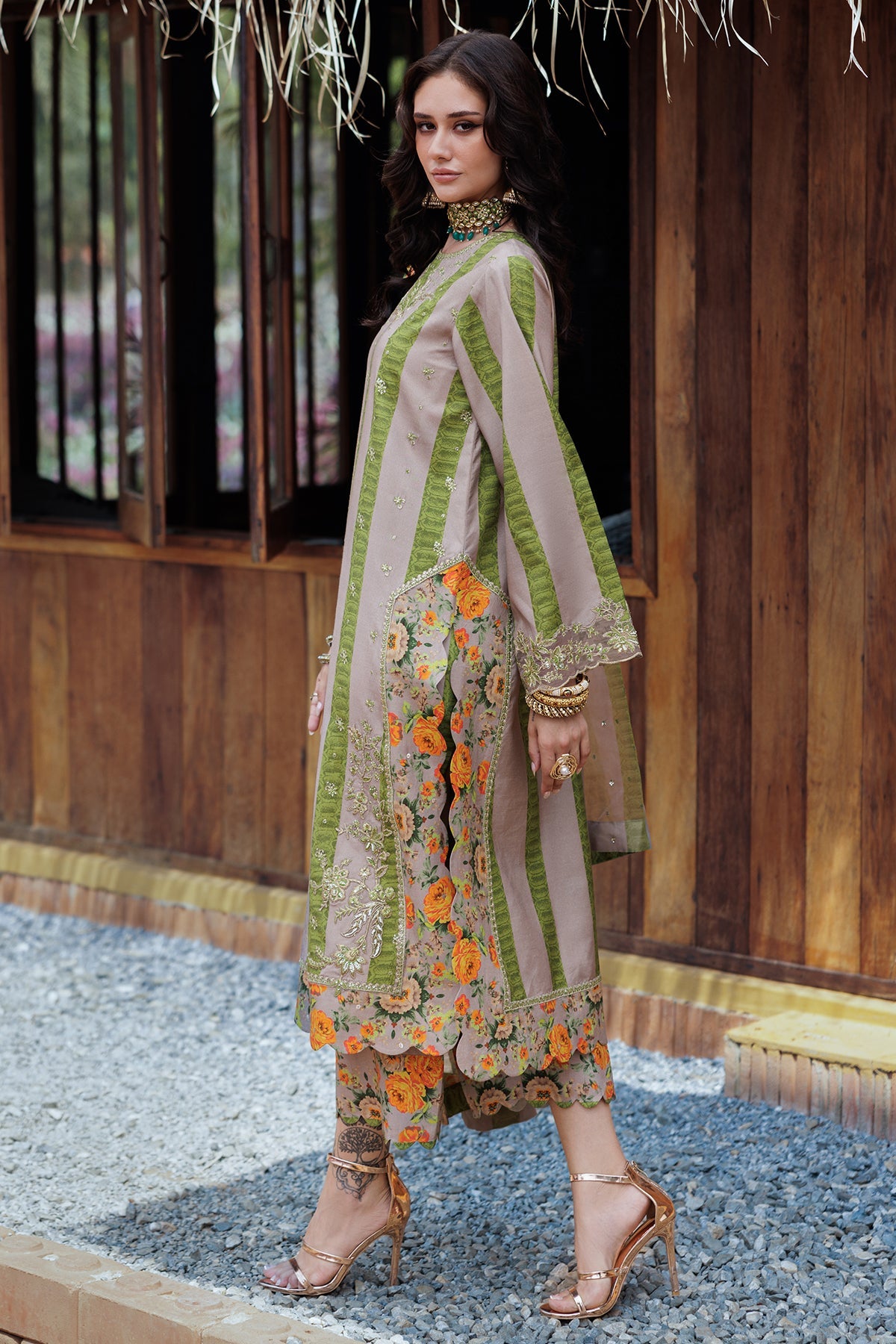 3-PC Embroidered Raw-Silk Suit CMA-5-122