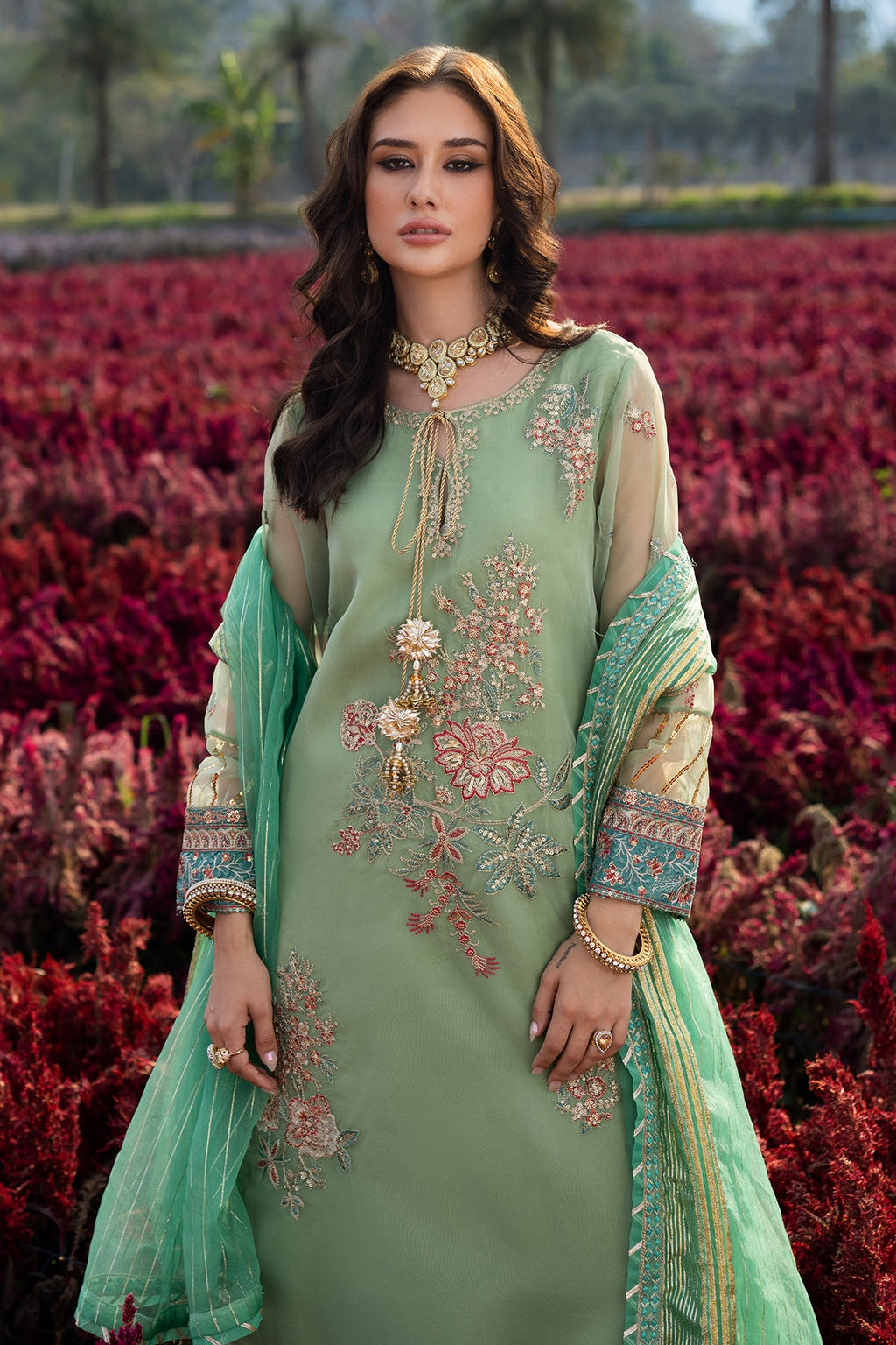 3-PC Embroidered Organza Suit CMA-5-110