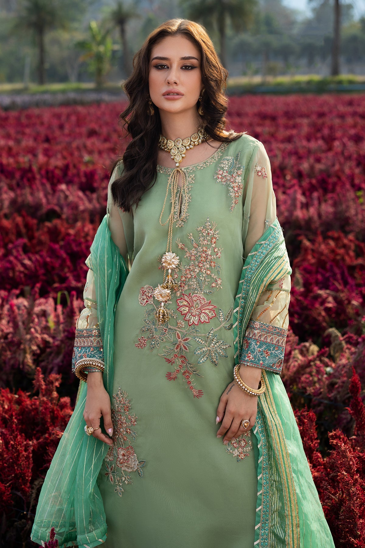 3-PC Embroidered Organza Suit CMA-5-110