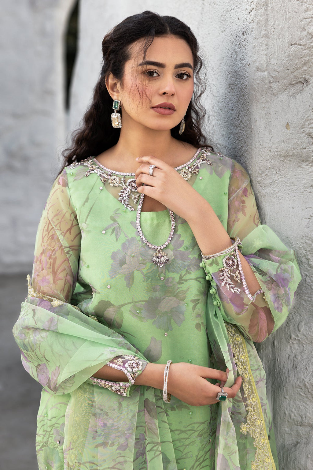 3-PC Embroidered Organza Suit CMA-5-013