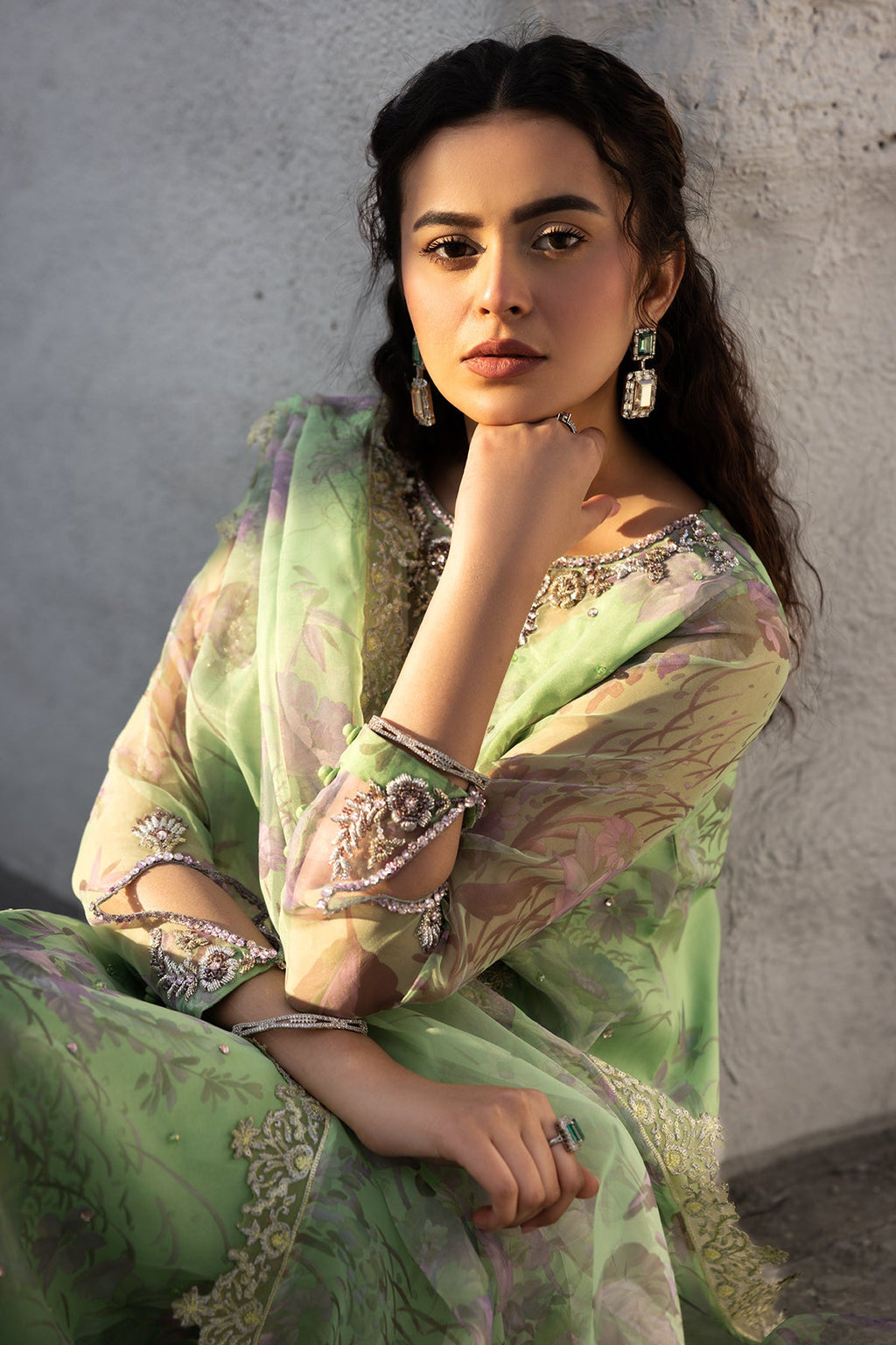 3-PC Embroidered Organza Suit CMA-5-013