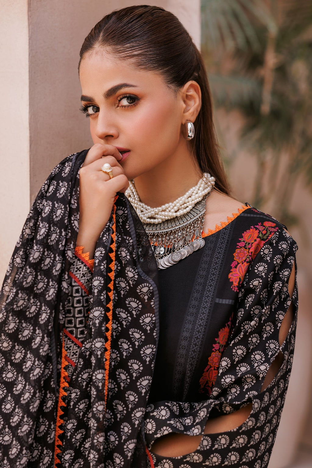 3-PC Unstitched Printed Lawn Shirt with Chiffon Dupatta and Trouser CP4-61