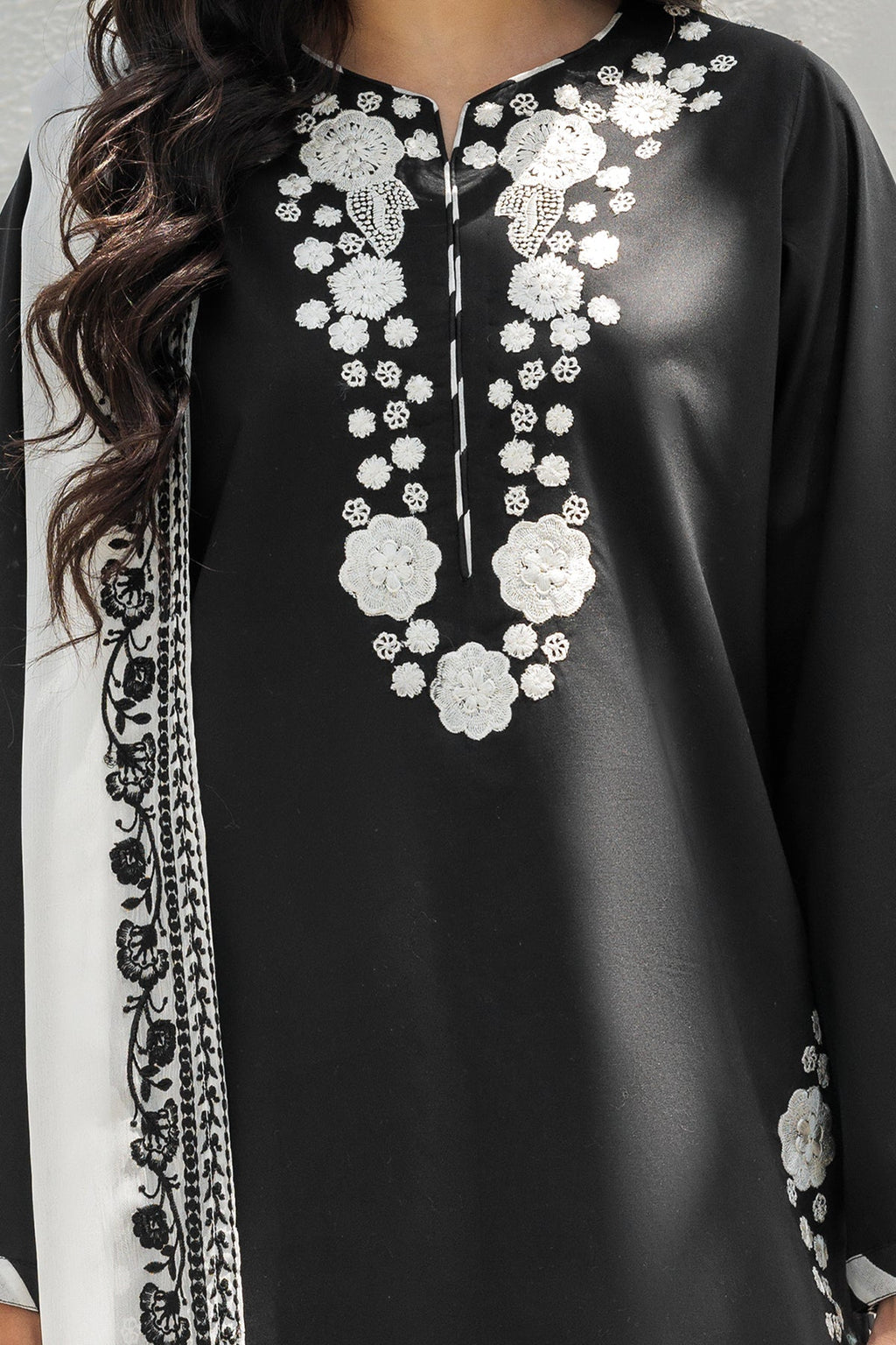 Embroidered Chiffon Dupatta  CHD-5-206B