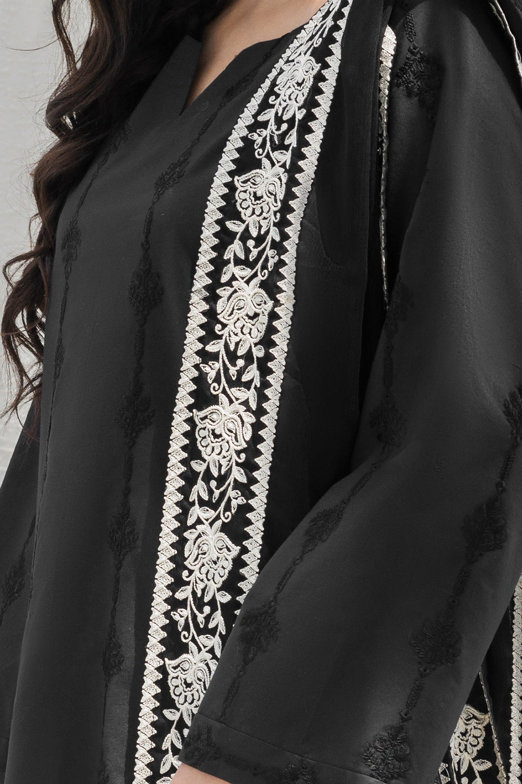 Embroidered Chiffon Dupatta  CHD-5-206A