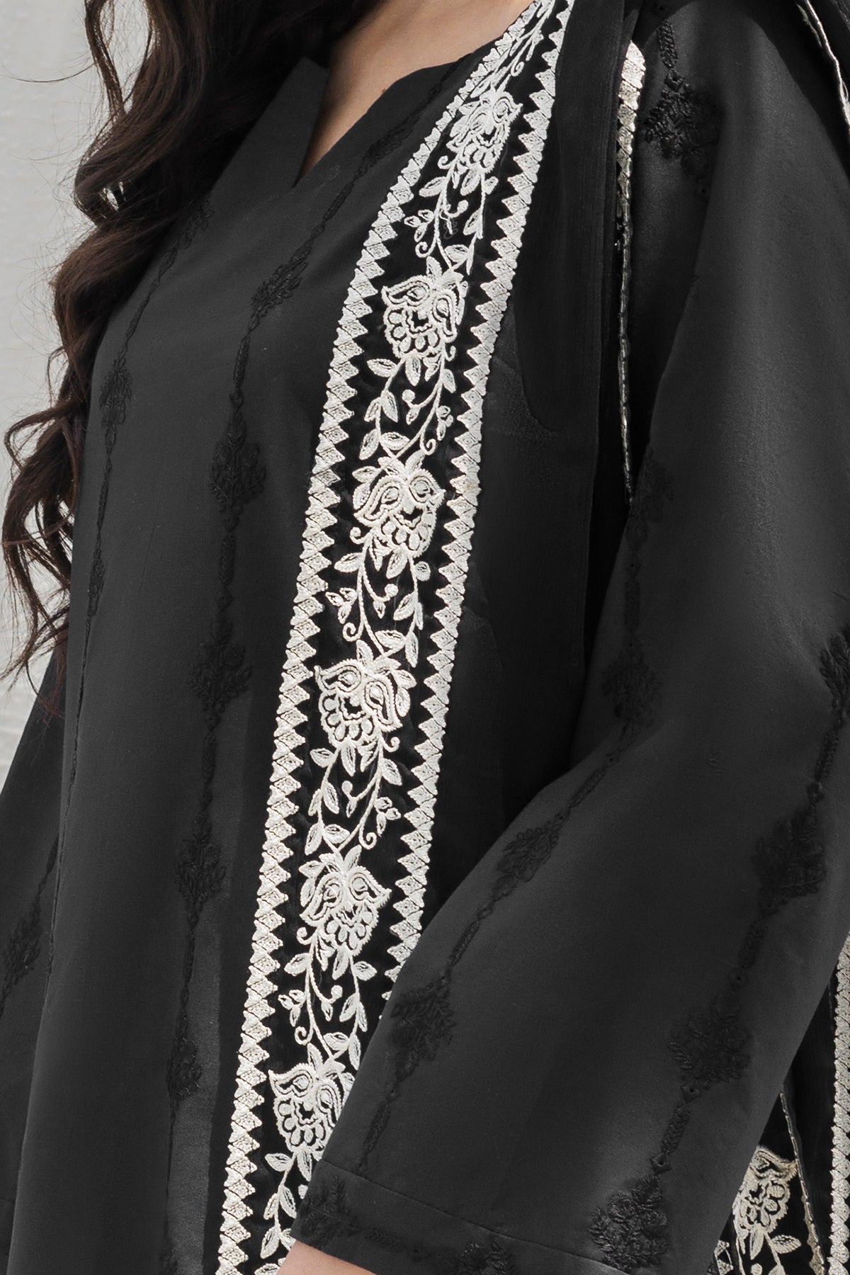 Embroidered Chiffon Dupatta  CHD-5-206A