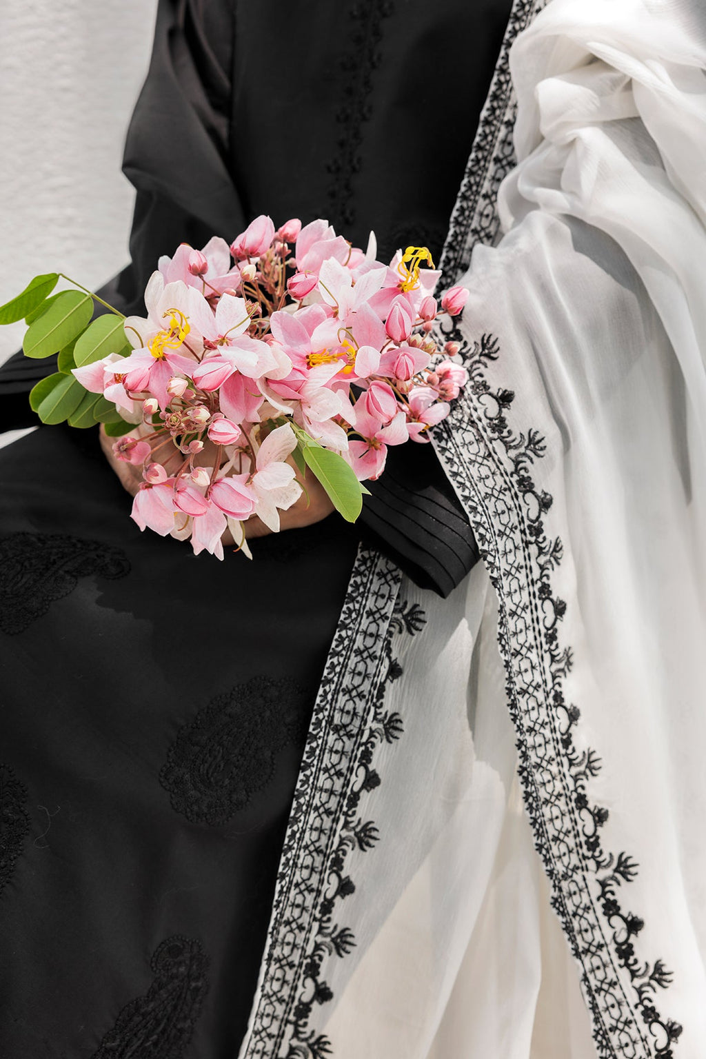 Embroidered Chiffon Dupatta  CHD-5-209A