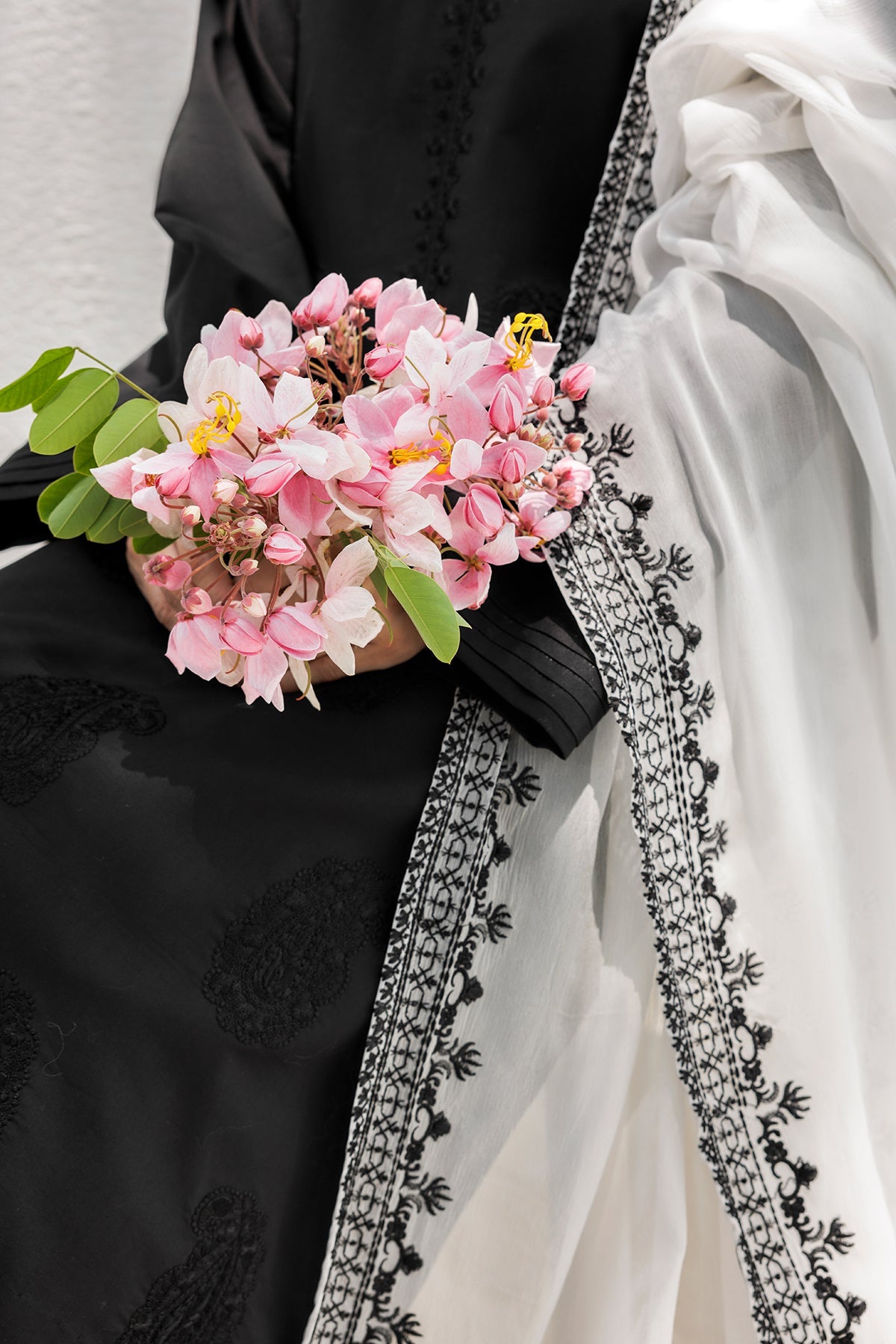 Embroidered Chiffon Dupatta  CHD-5-209A