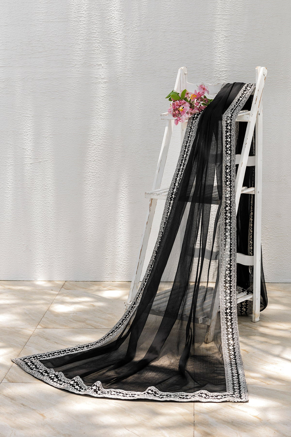 Embroidered Chiffon Dupatta  CHD-5-209B