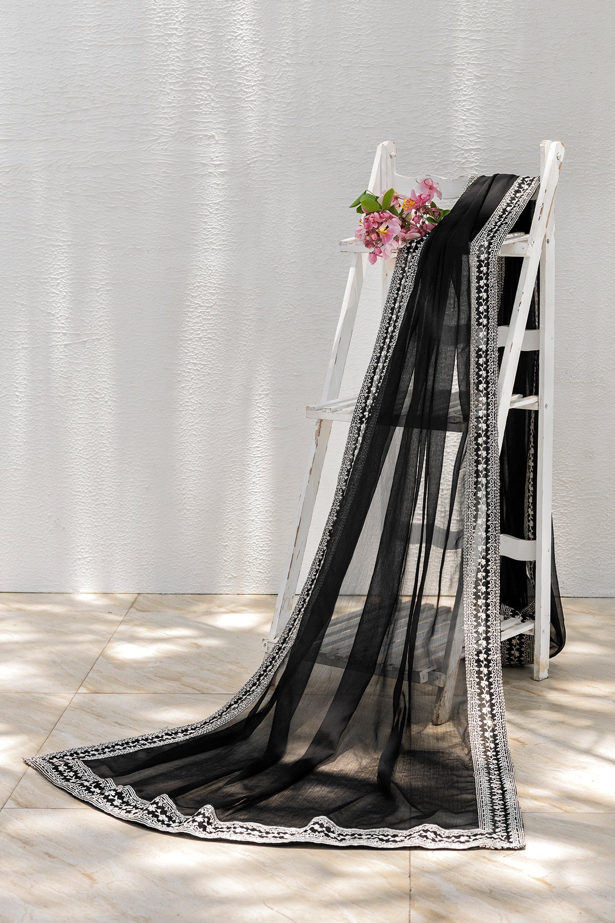 Embroidered Chiffon Dupatta  CHD-5-209B