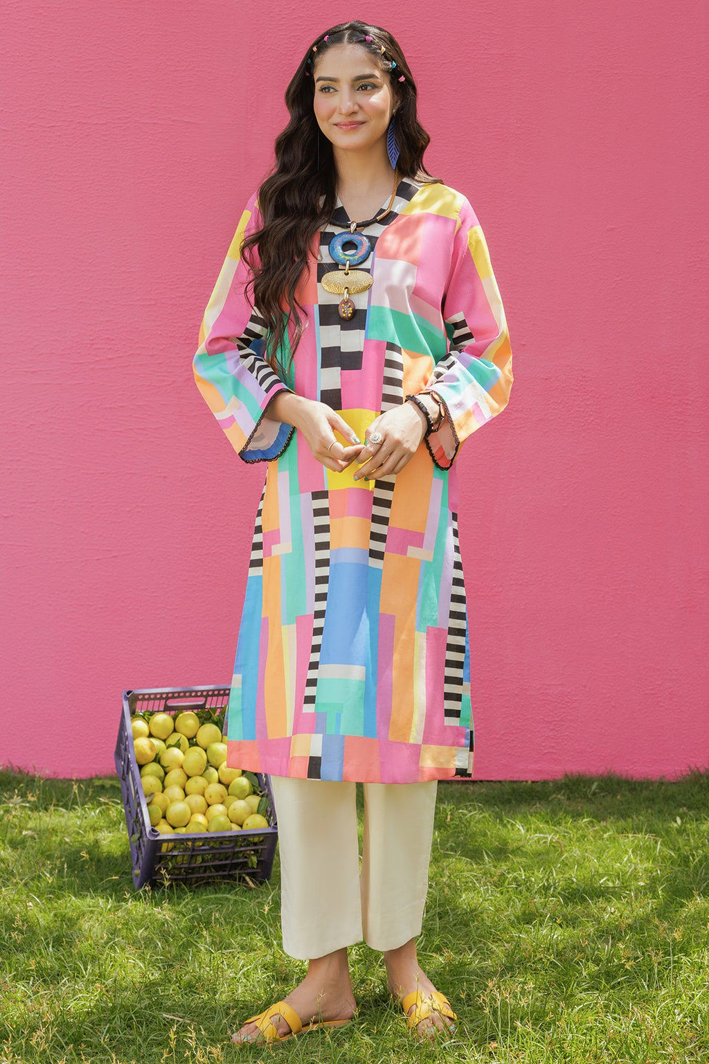 2-PC Printed Cotton Suit CPM-5-143Z