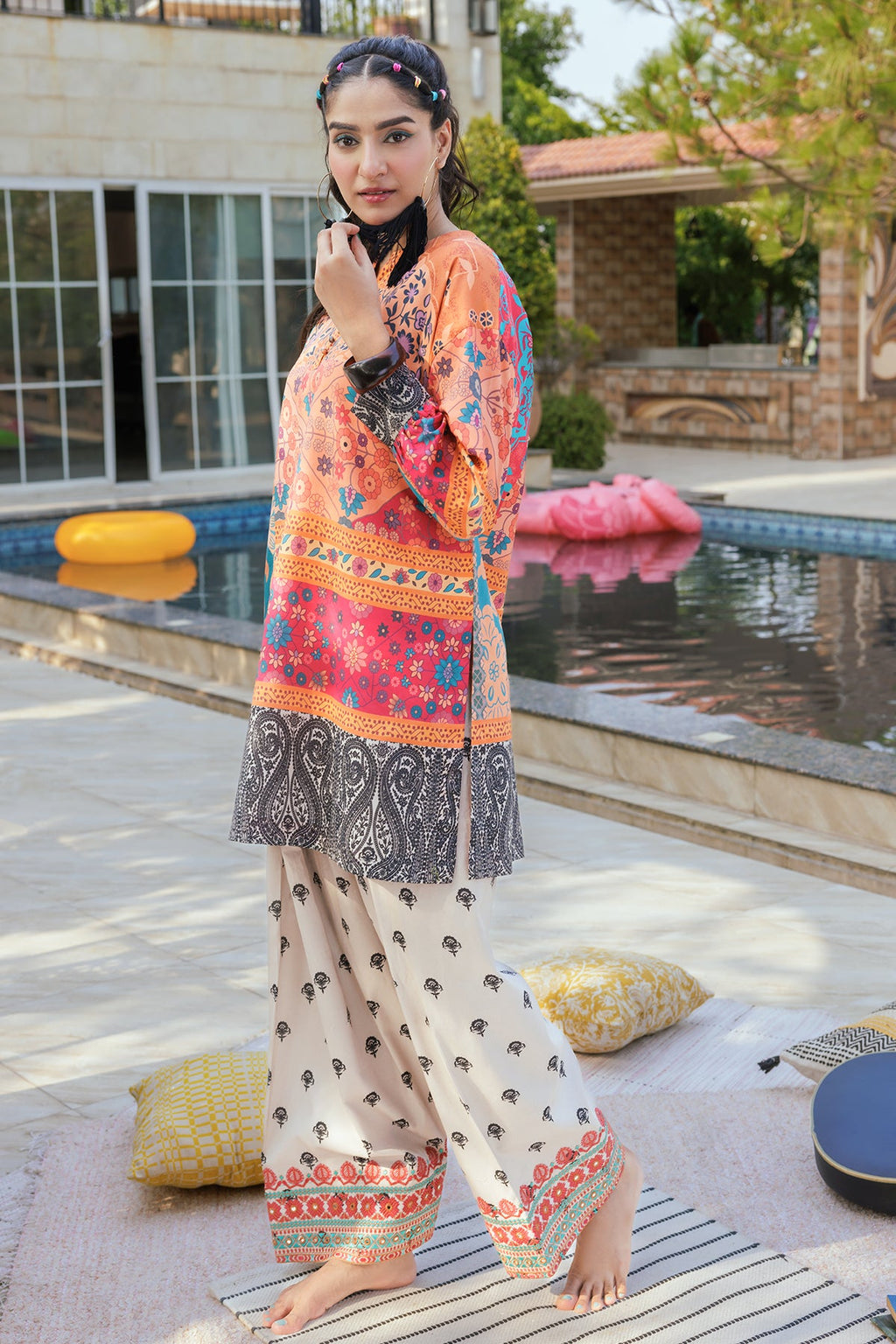 2-PC Printed Cotton Suit CPM-5-100Z