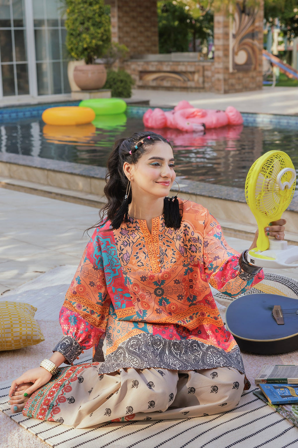 2-PC Printed Cotton Suit CPM-5-100Z