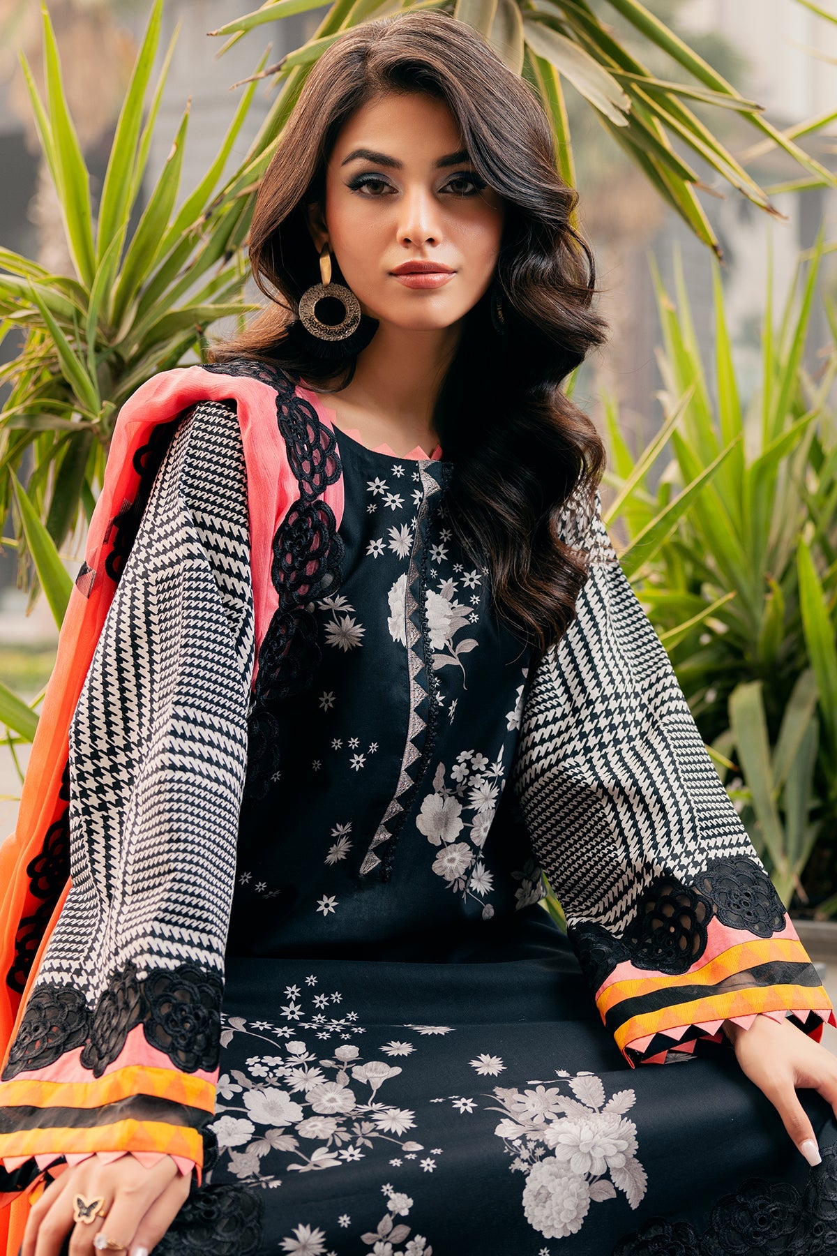 3-PC Embroidered Lawn Shirt with Embroidered Chiffon Dupatta and Trouser DSCC4-02