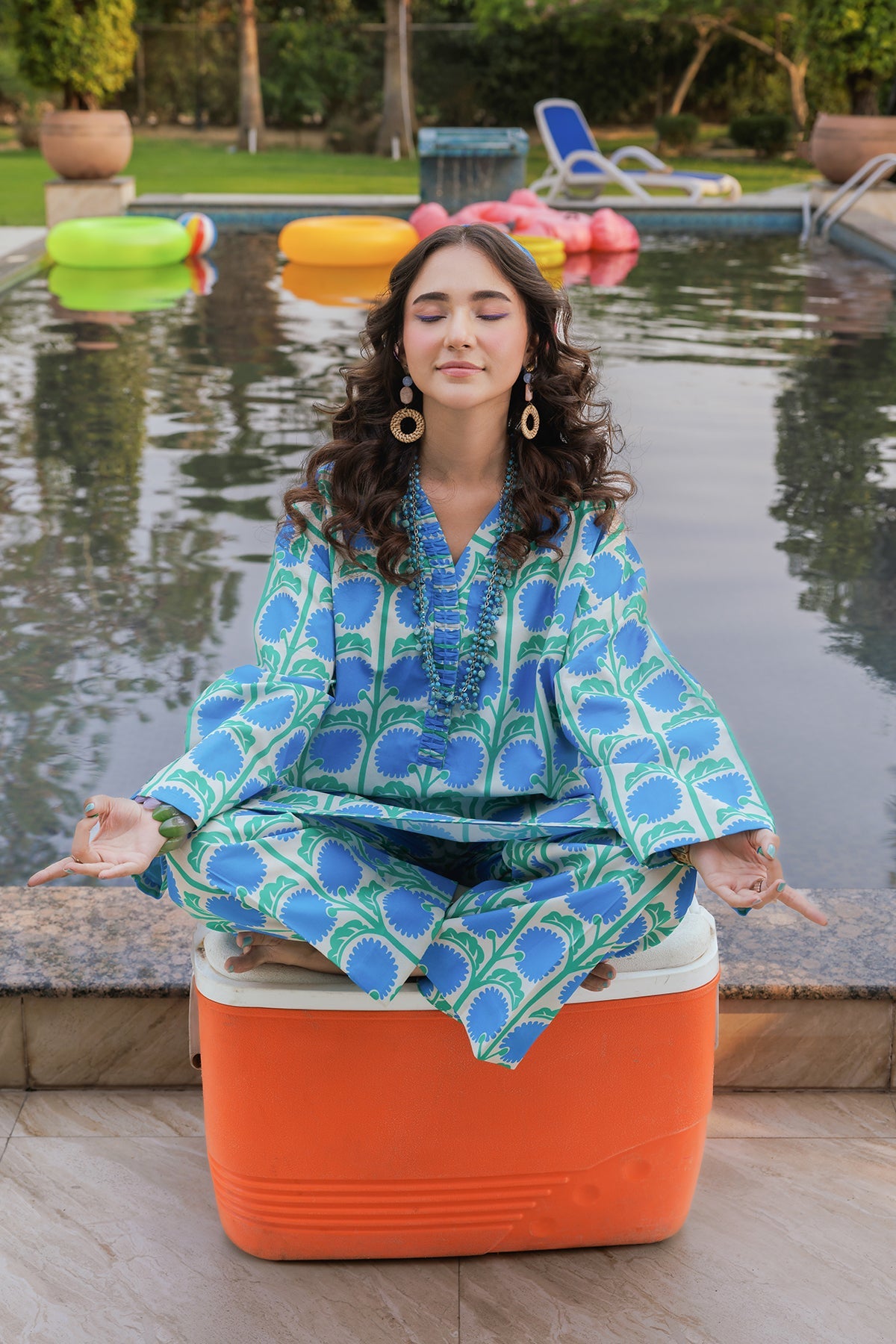 2-PC Printed Cotton Suit CPM-5-175Z