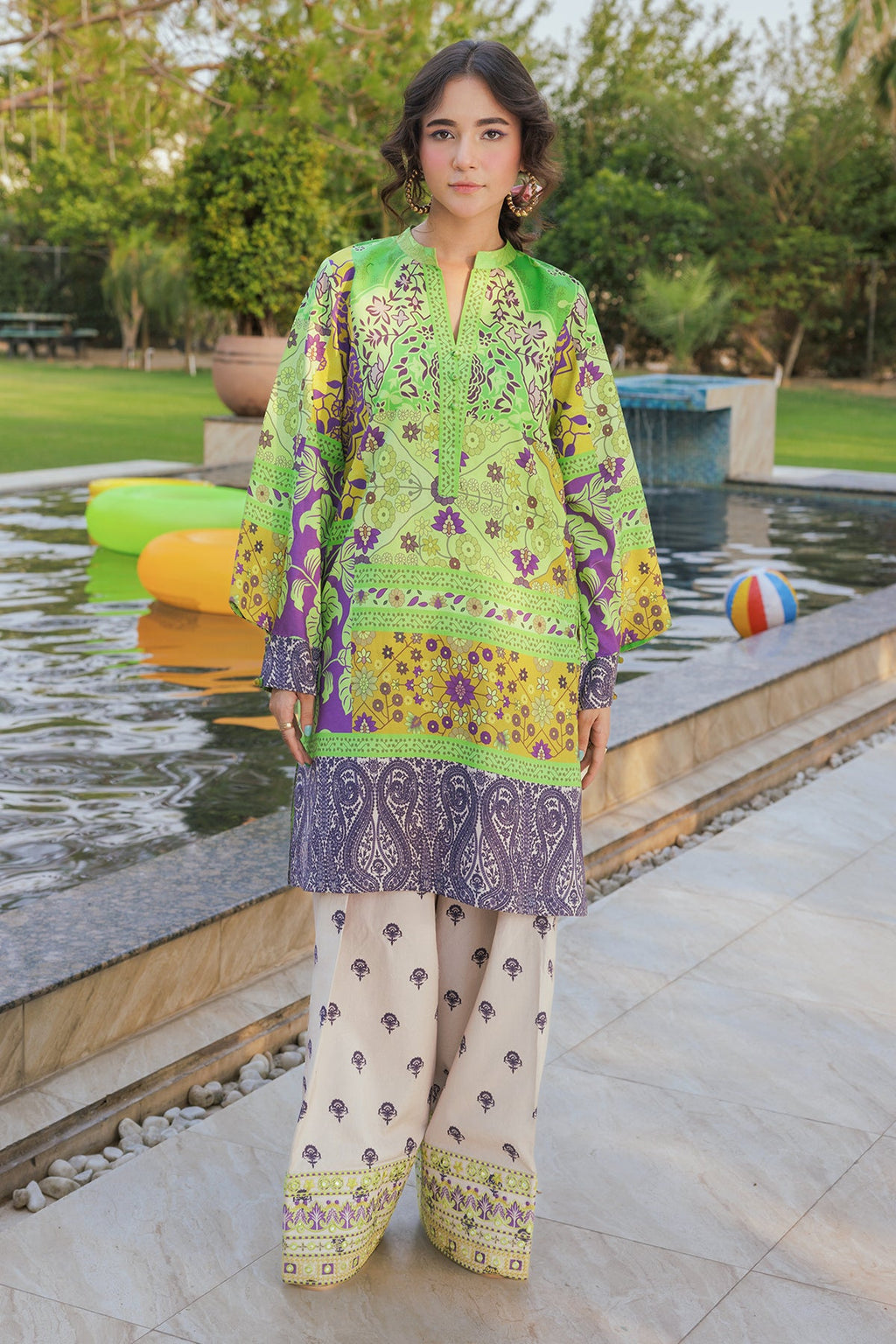 2-PC Printed Cotton Suit CPM-5-099