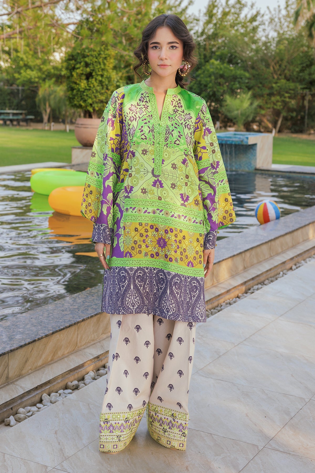 2-PC Printed Cotton Suit CPM-5-099