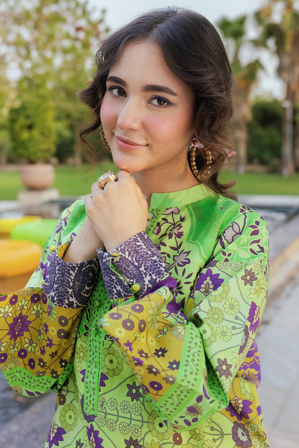 2-PC Printed Cotton Suit CPM-5-099