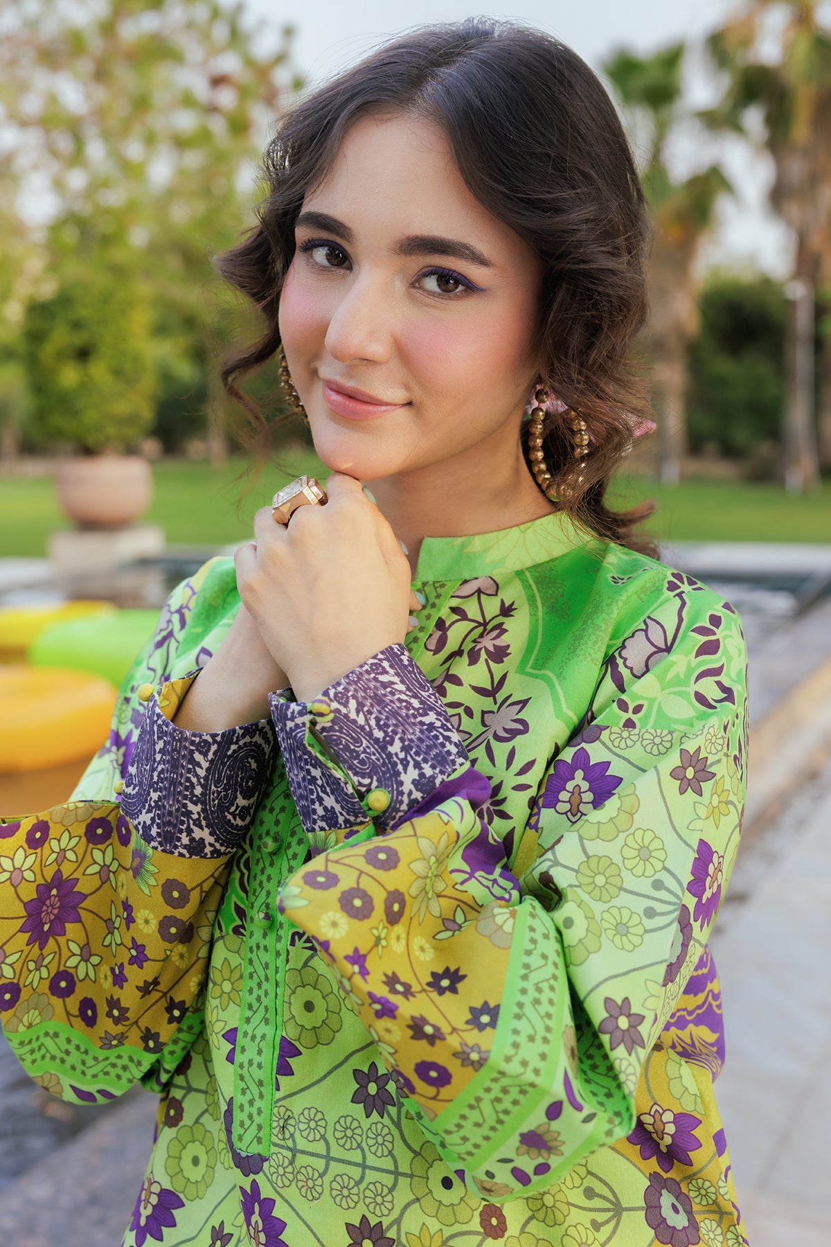 2-PC Printed Cotton Suit CPM-5-099