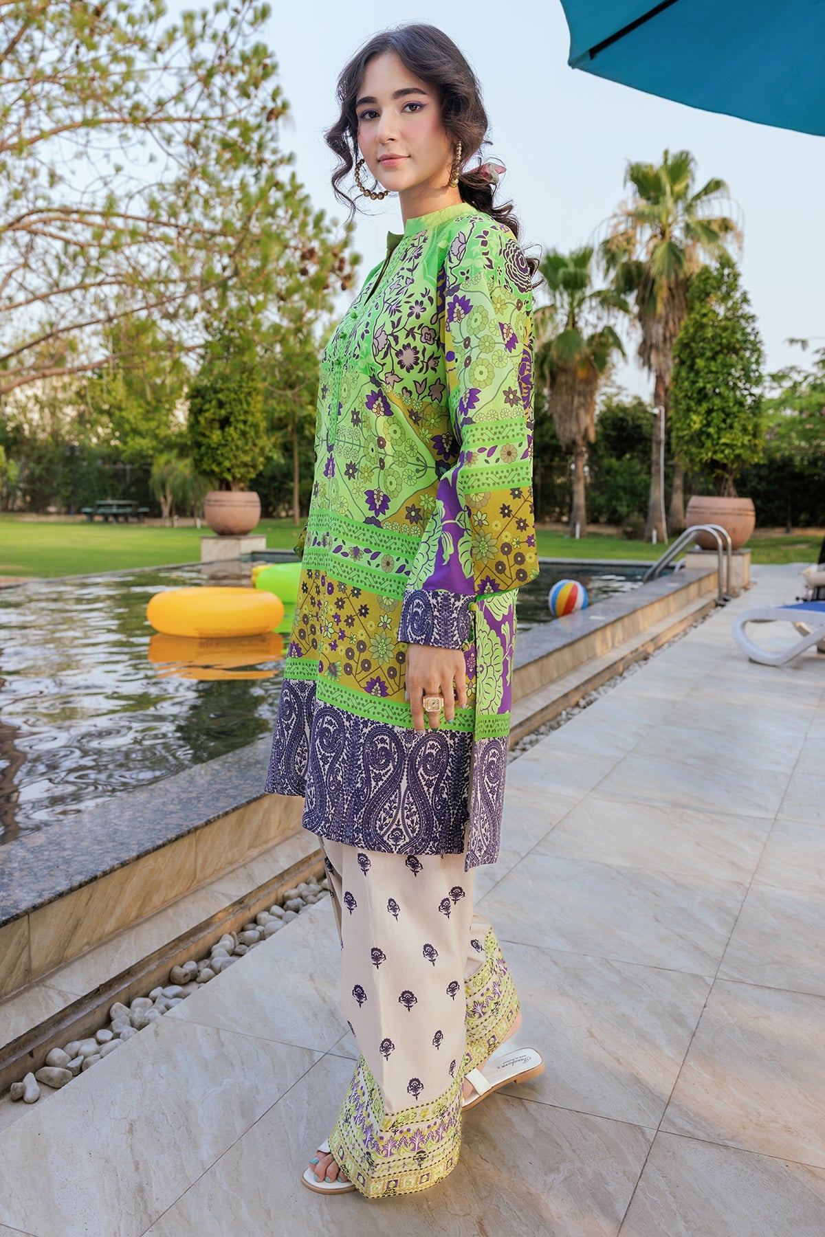 2-PC Printed Cotton Suit CPM-5-099