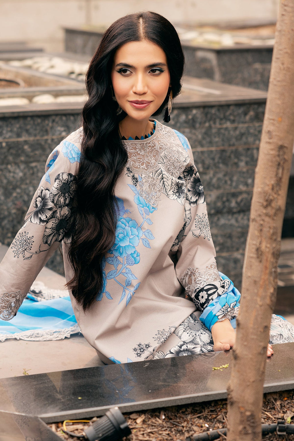 3-PC Embroidered Lawn Shirt with Embroidered Lawn Dupatta and Trouser DSCC4-03