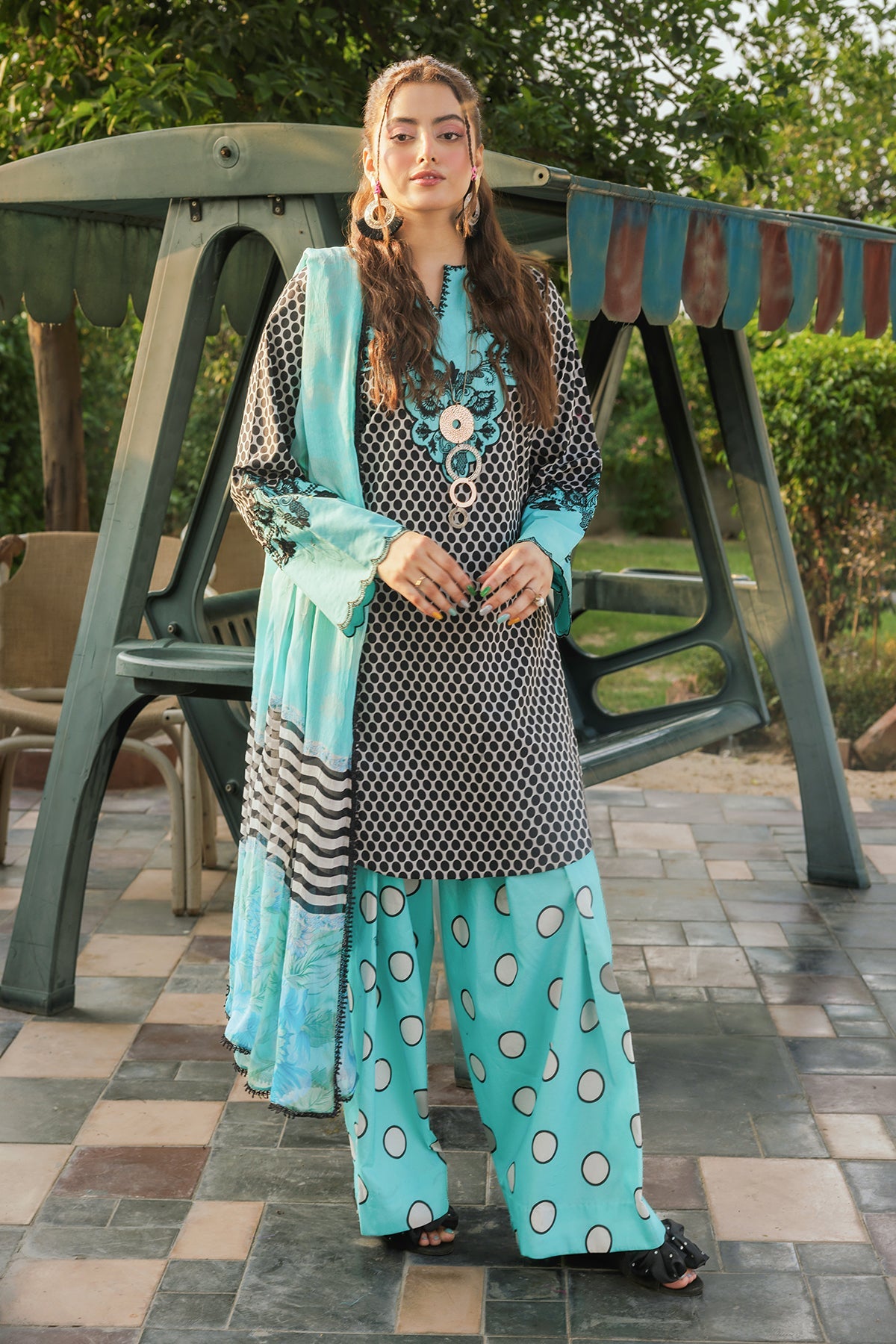 3-PC Embroidered Cotton Suit CPM-5-115Z