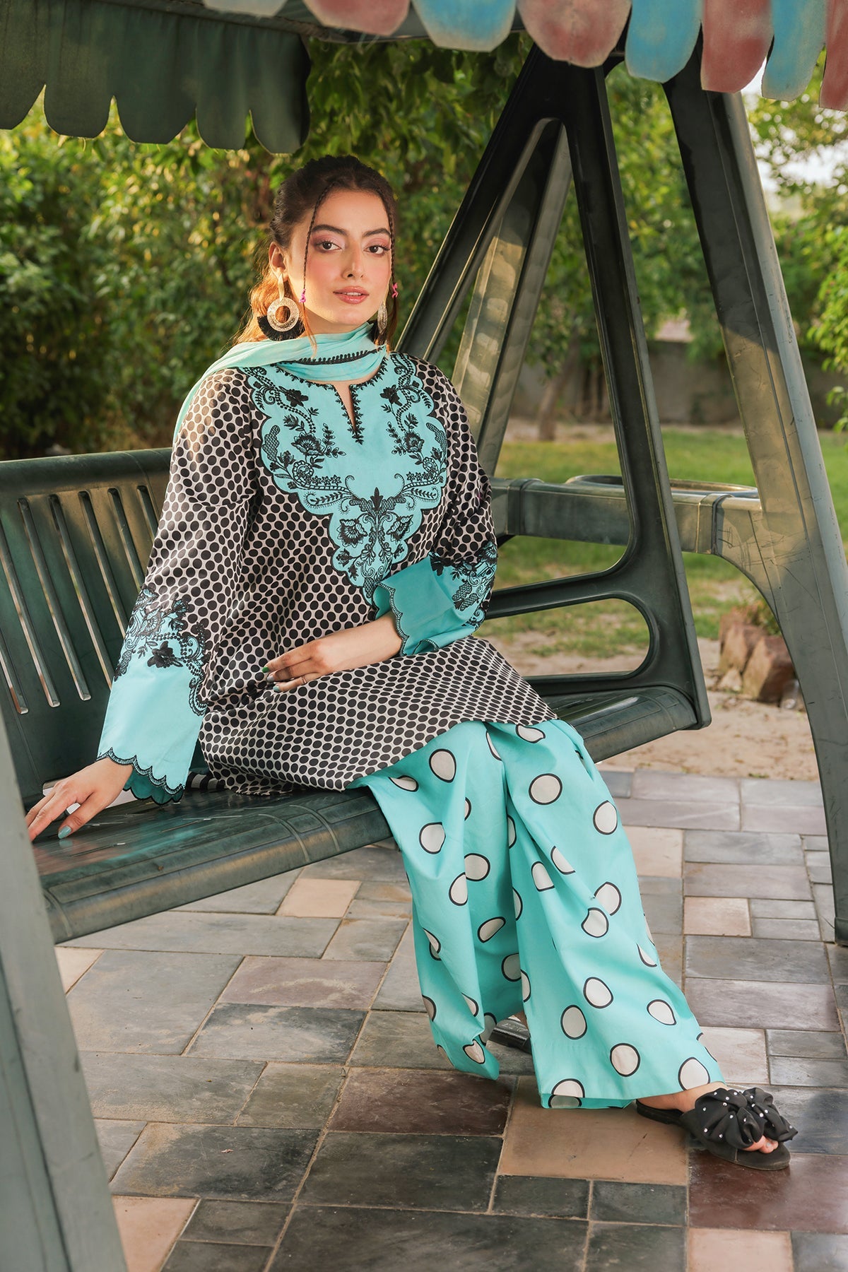 3-PC Embroidered Cotton Suit CPM-5-115Z