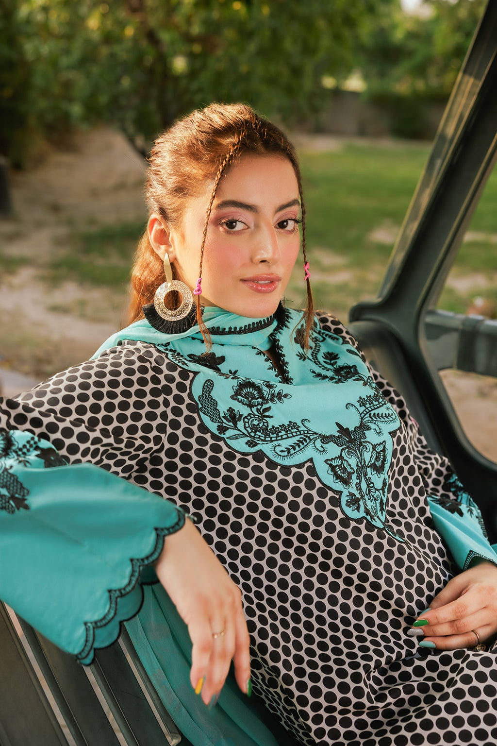 3-PC Embroidered Cotton Suit CPM-5-115Z