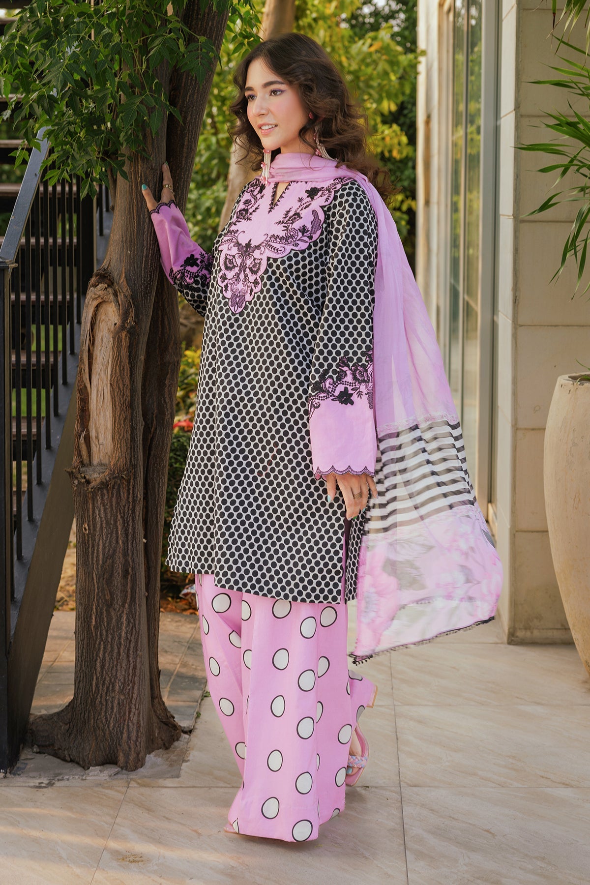 3-PC Embroidered Cotton Suit CPM-5-114B
