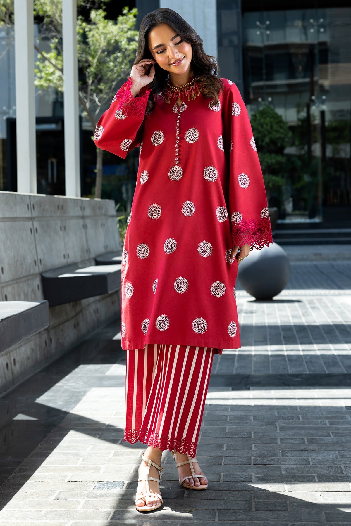 2-PC Printed Cotton Suit CNP-5-108Z