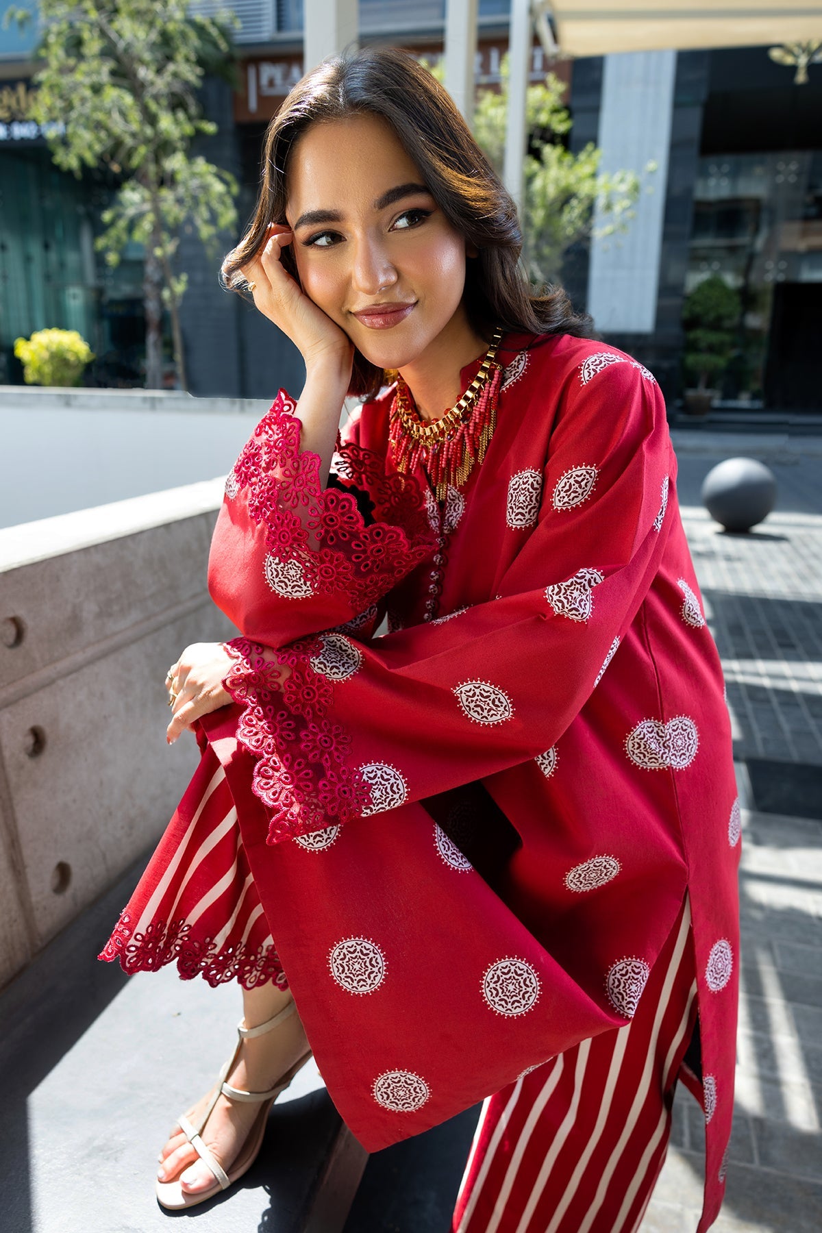 2-PC Printed Cotton Suit CNP-5-108Z