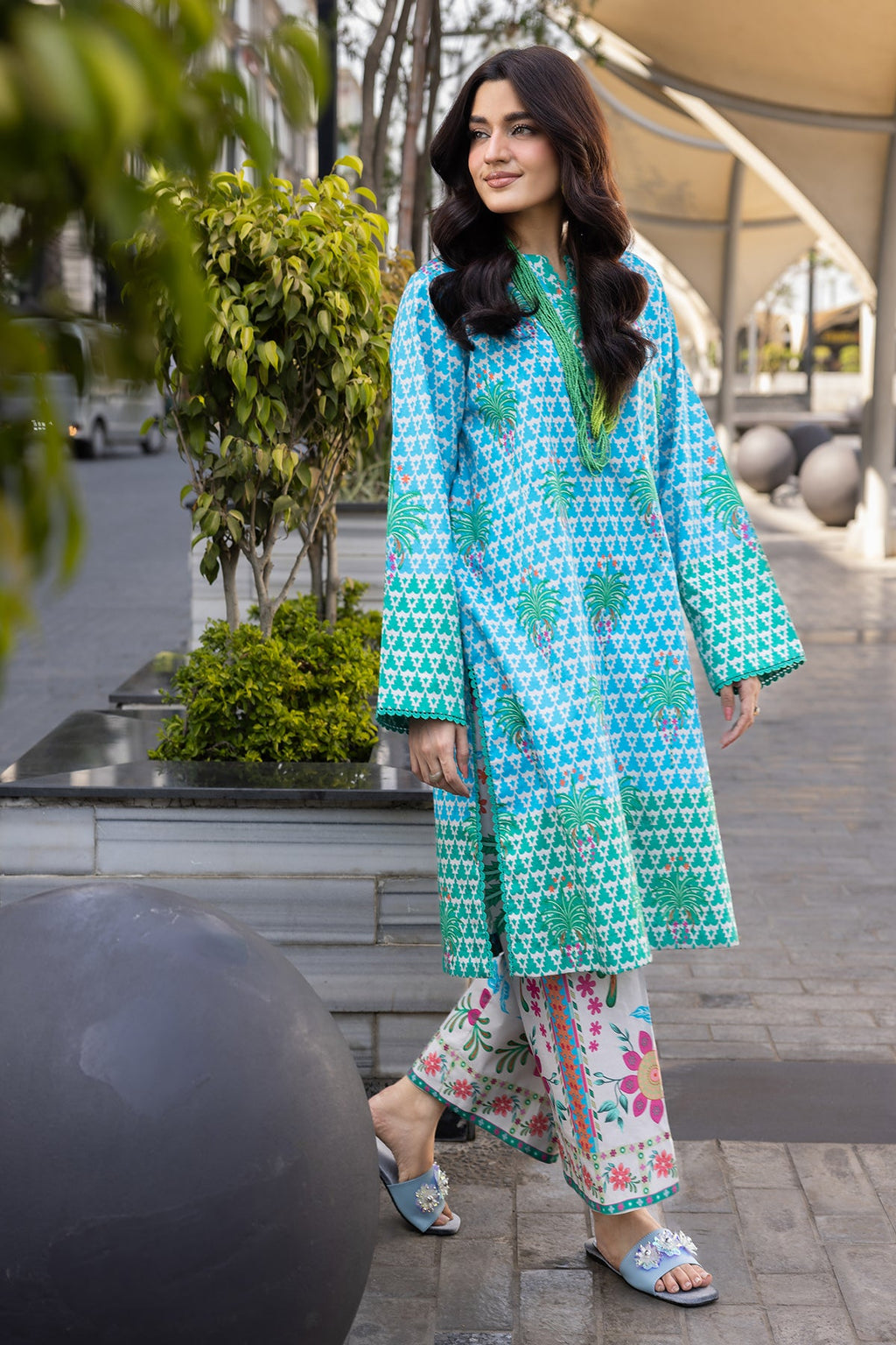 2-PC Printed Cotton Suit CPM-5-149Z