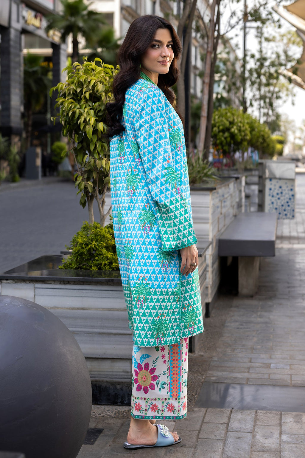 2-PC Printed Cotton Suit CPM-5-149Z