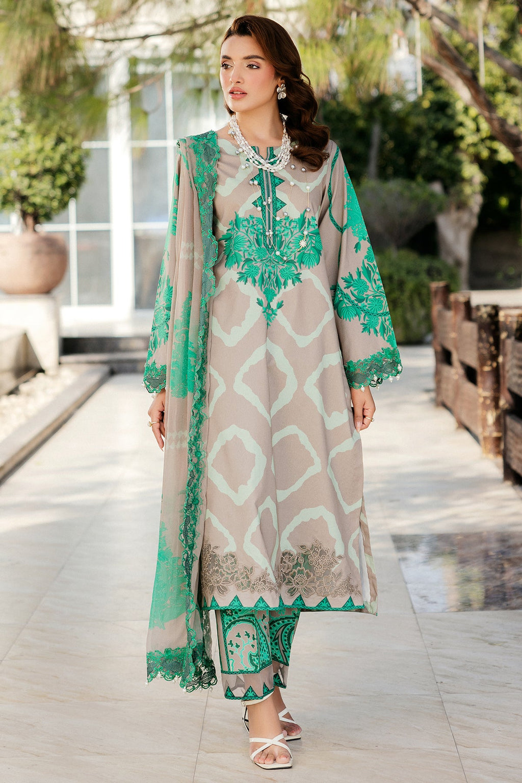 3-PC Embroidered Lawn Suit SH5-14P