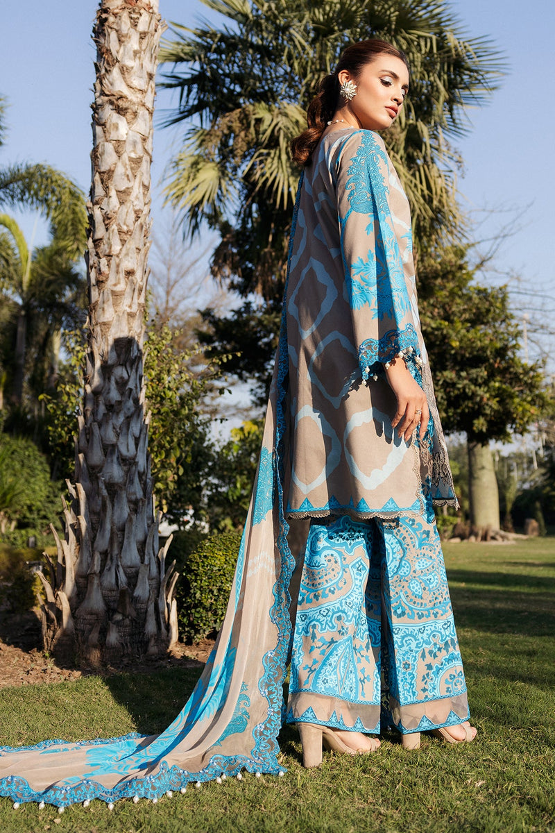 3-PC Unstitched Printed Embroidered Lawn Collection SH5-12
