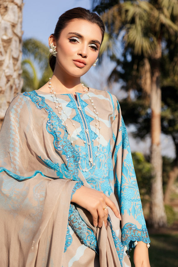 3-PC Unstitched Printed Embroidered Lawn Collection SH5-12