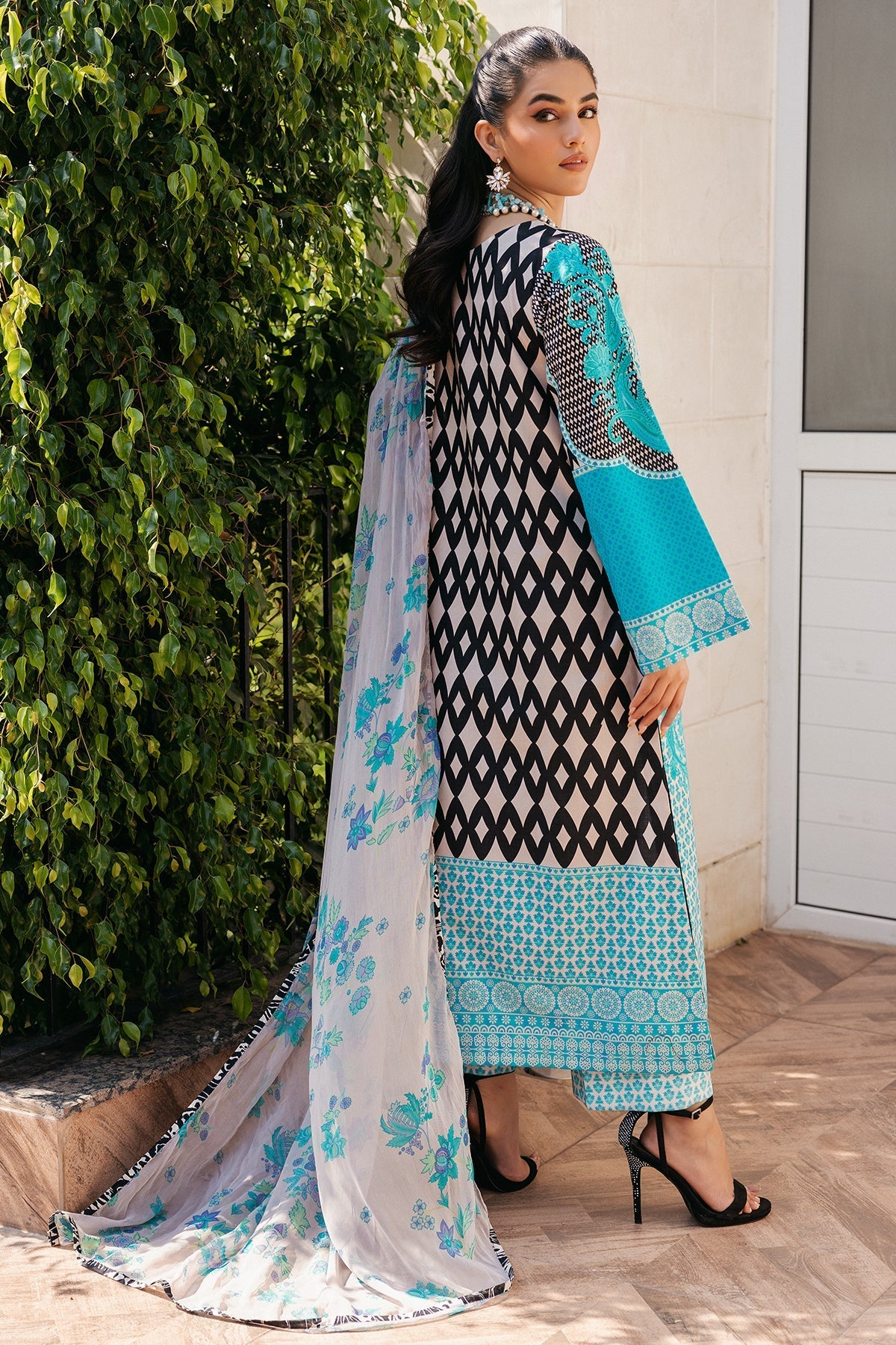 3-PC Printed Lawn Shirt with Chiffon Dupatta and Trouser CPM-4-042