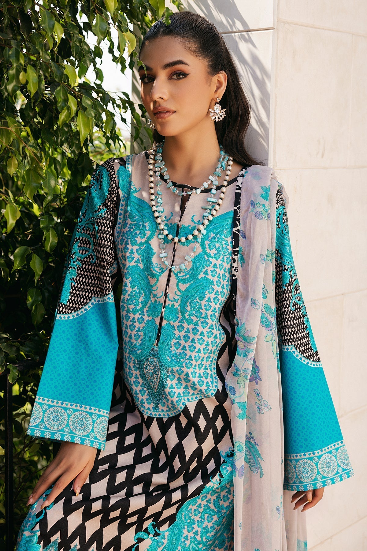 3-PC Printed Lawn Shirt with Chiffon Dupatta and Trouser CPM-4-042