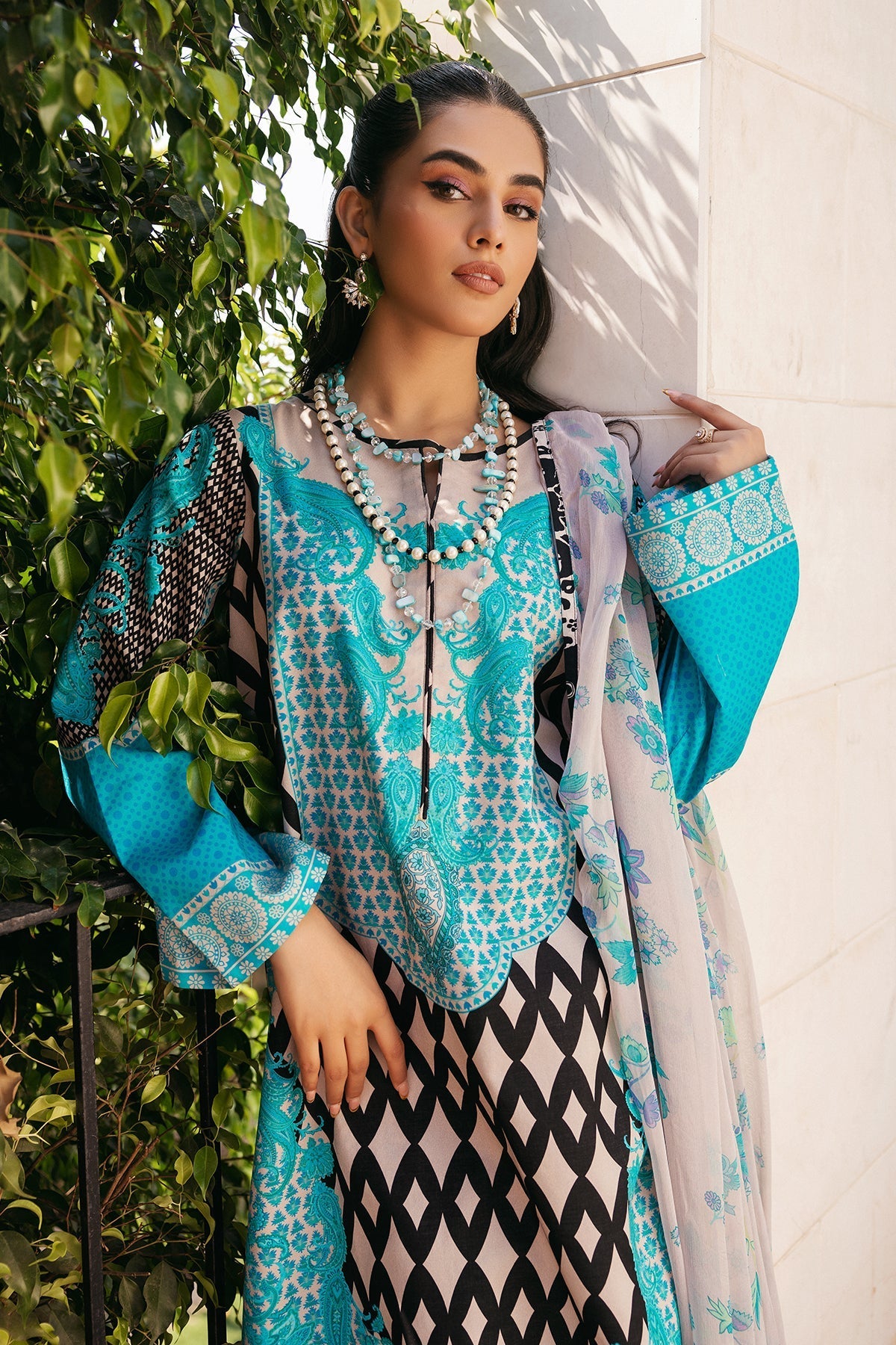 3-PC Printed Lawn Shirt with Chiffon Dupatta and Trouser CPM-4-042